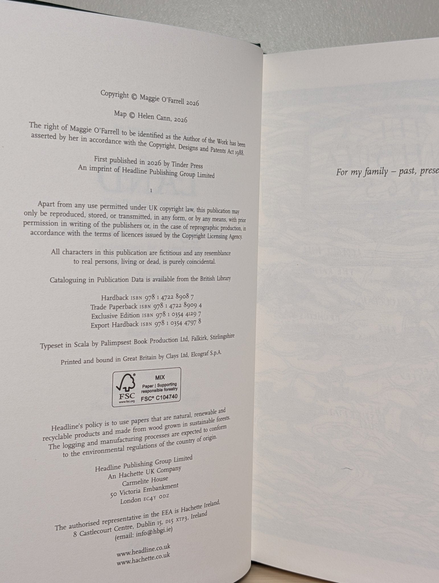 Land by Maggie O'Farrell (First Edition with exclusive boards and endpapers) - Fialta Books