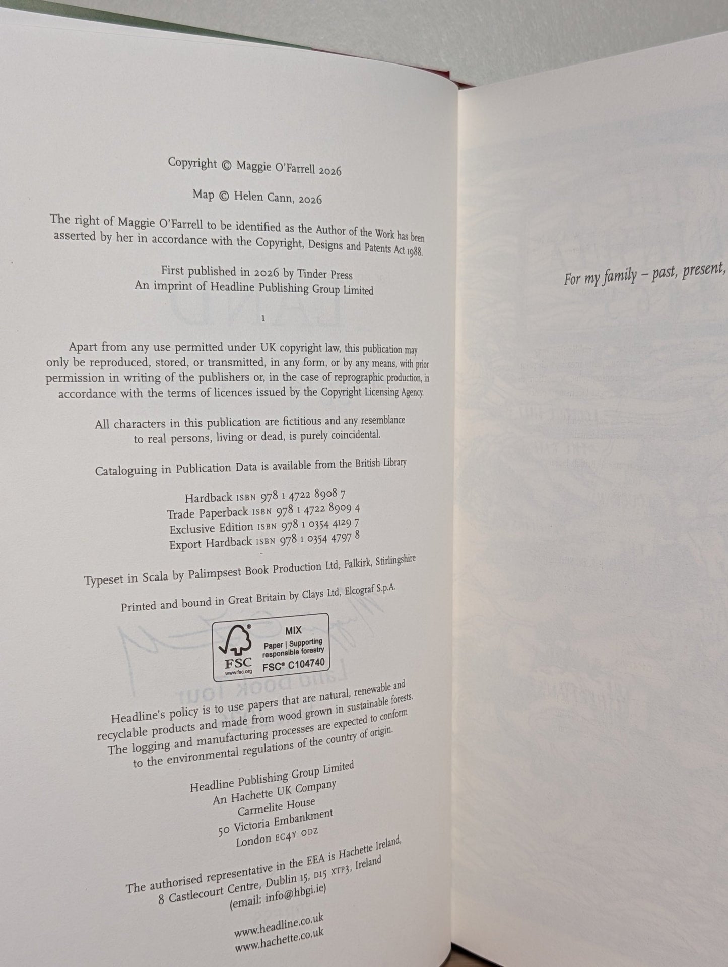 Land by Maggie O'Farrell (Stamp Signed Edition) - Fialta Books