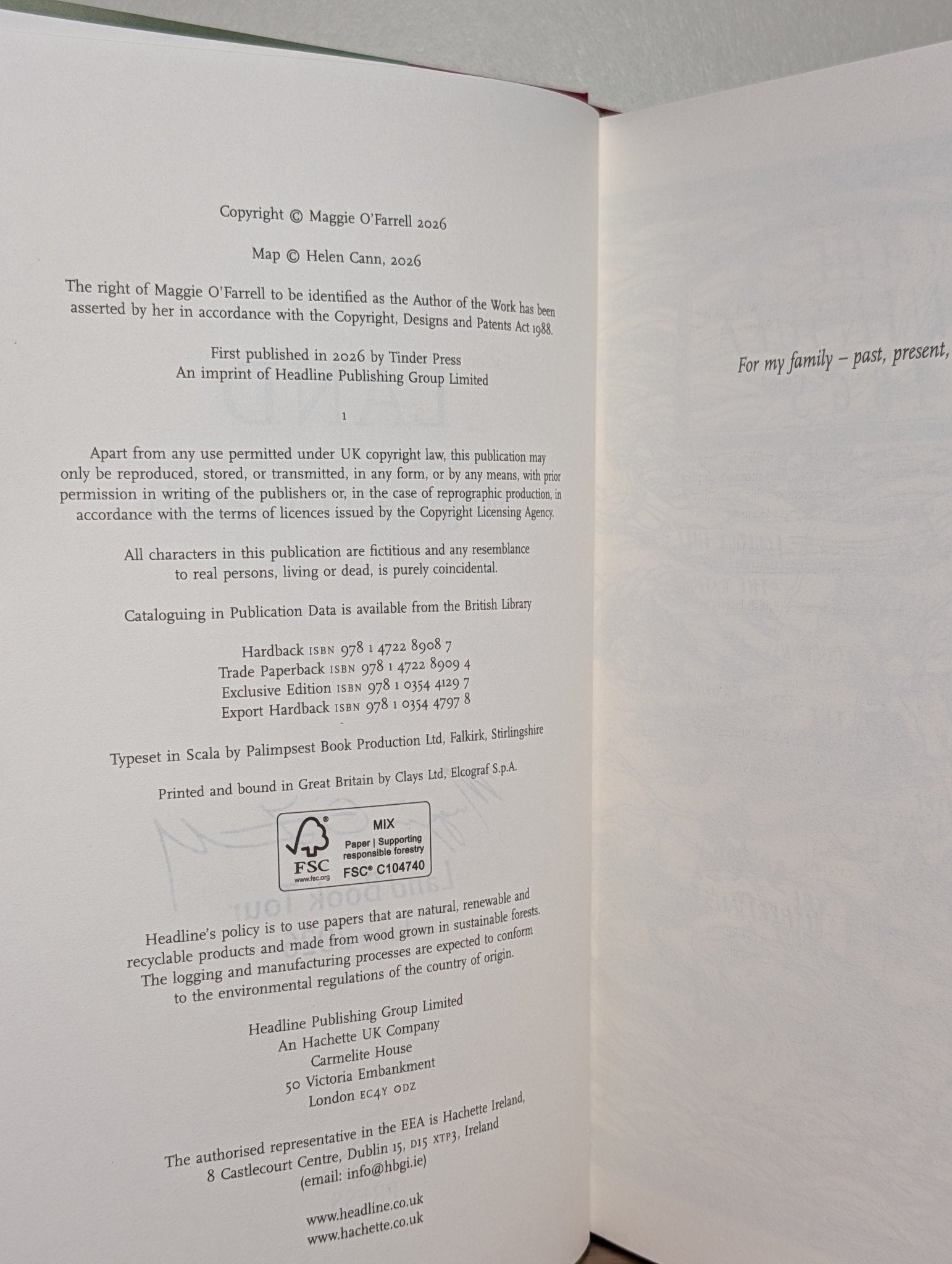 Land by Maggie O'Farrell (Stamp Signed Edition) - Fialta Books