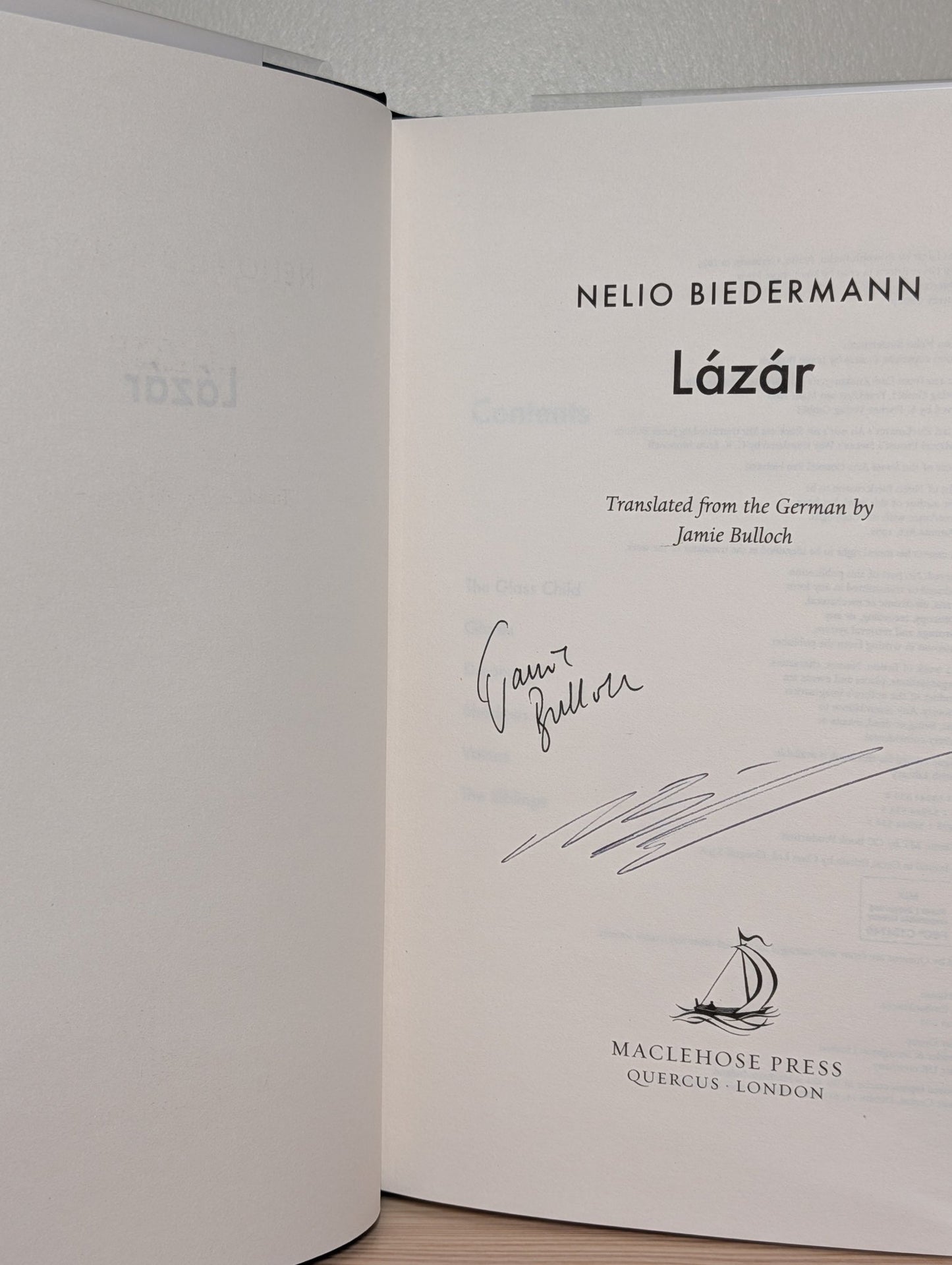 Lazar by Nelio Biedermann (Double Signed First Edition) - Fialta Books