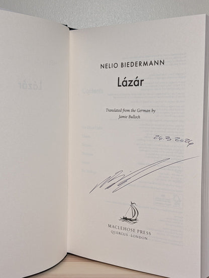 Lazar by Nelio Biedermann (Signed Dated First Edition) - Fialta Books
