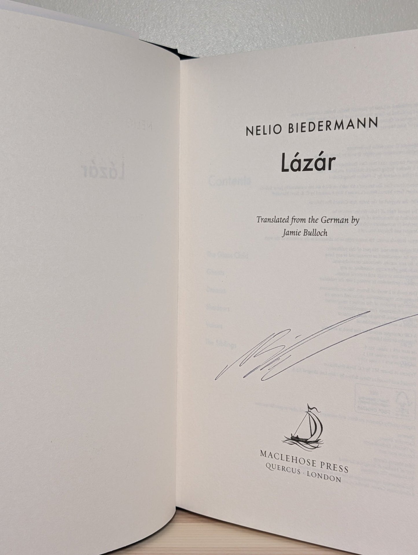 Lazar by Nelio Biedermann (Signed First Edition) - Fialta Books
