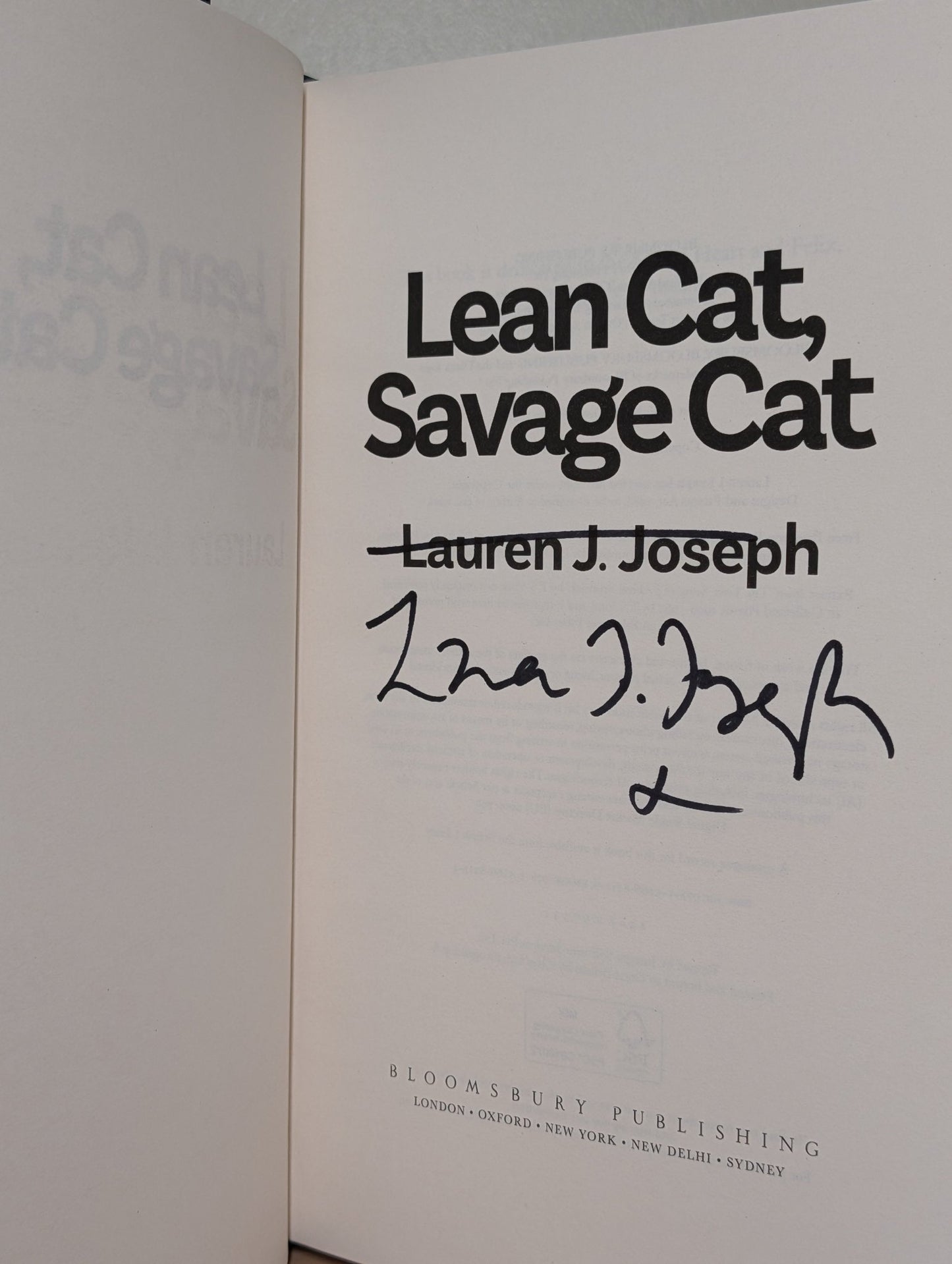 Lean Cat, Savage Cat by Lauren J. Joseph (Signed First Edition) - Fialta Books