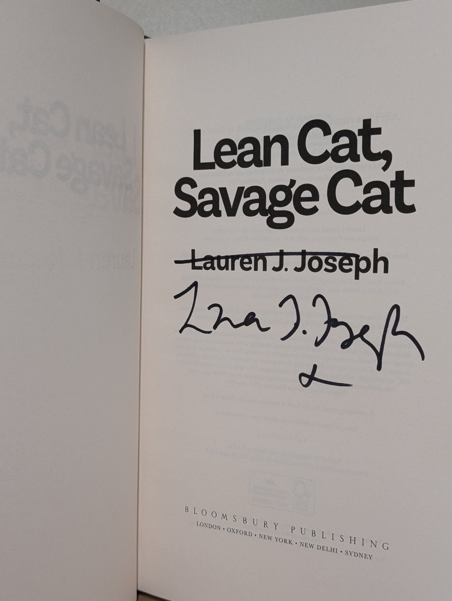 Lean Cat, Savage Cat by Lauren J. Joseph (Signed First Edition) - Fialta Books