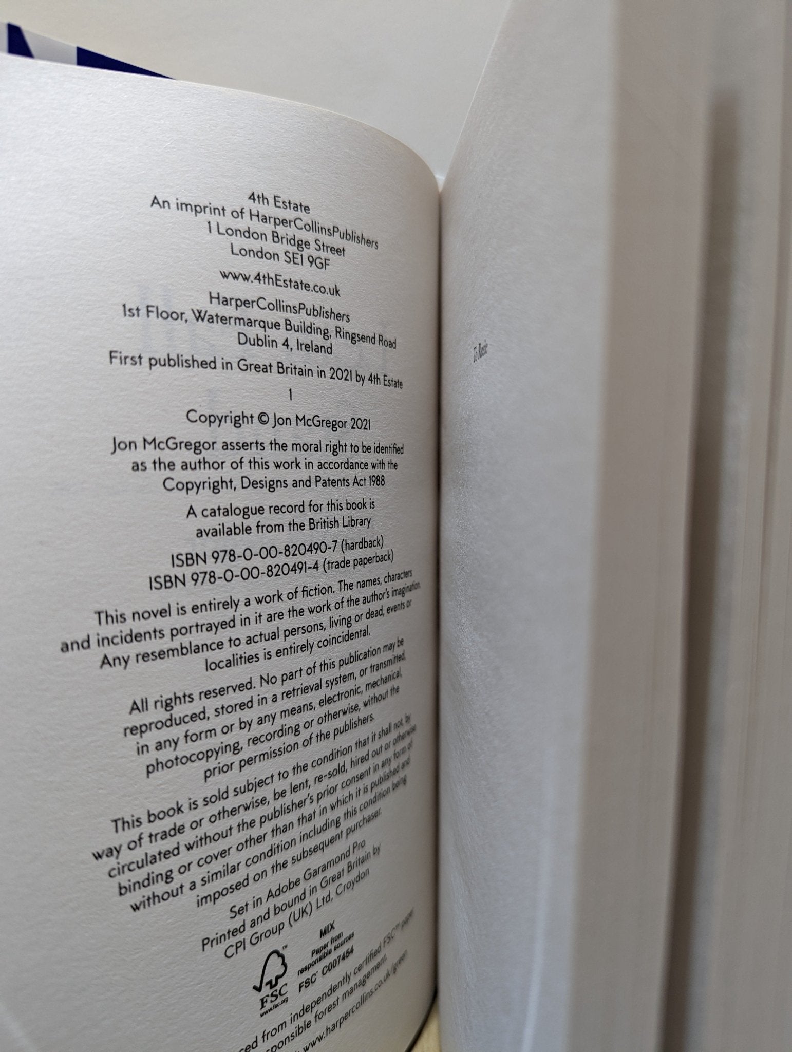 Lean Fall Stand by Jon McGregor (Signed First Edition) - Fialta Books