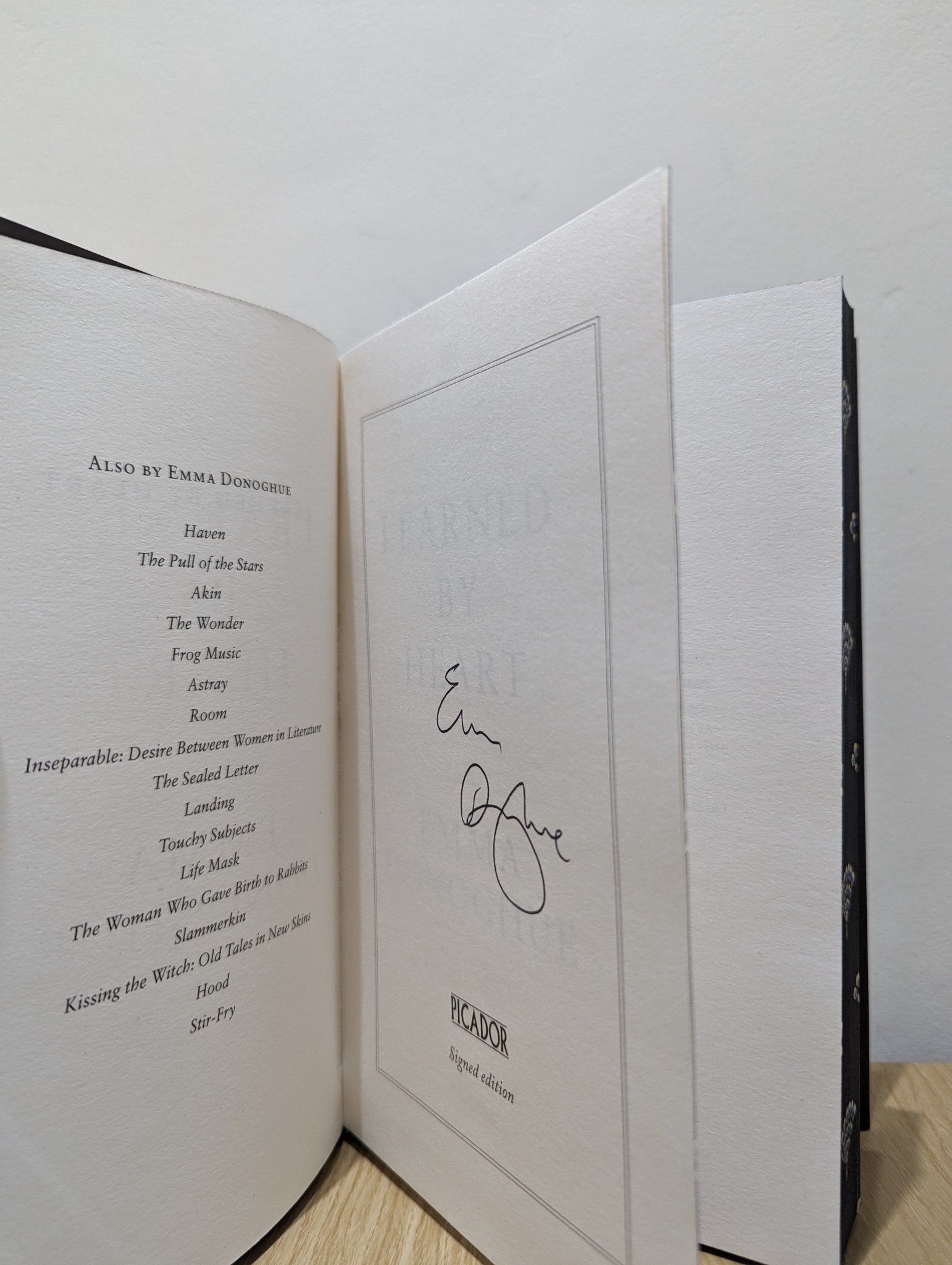 Learned By Heart by Emma Donoghue (Signed First Edition with sprayed edges) - Fialta Books
