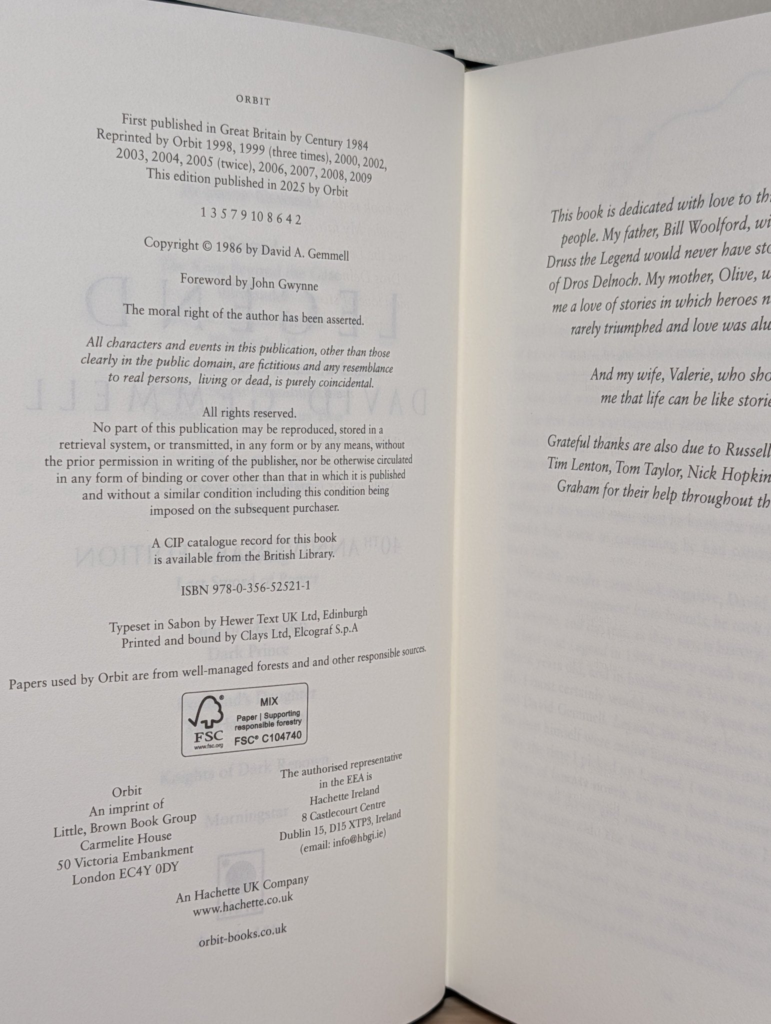 Legend by David Gemmell (Collector's Editions) - Fialta Books