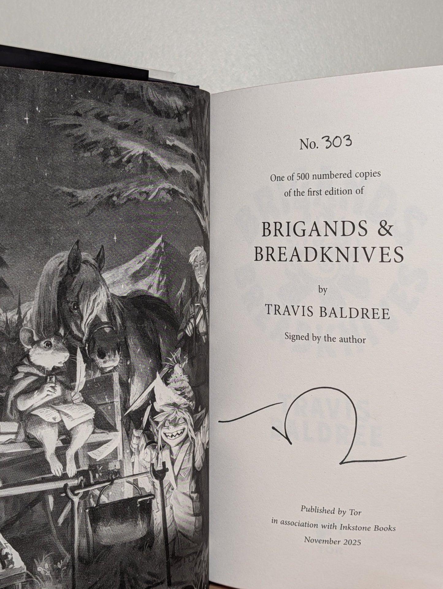Legends & Lattes; Bookshops & Bonedust; Brigands & Breadknives by Travis Baldree (Signed Numbered Set) - Fialta Books