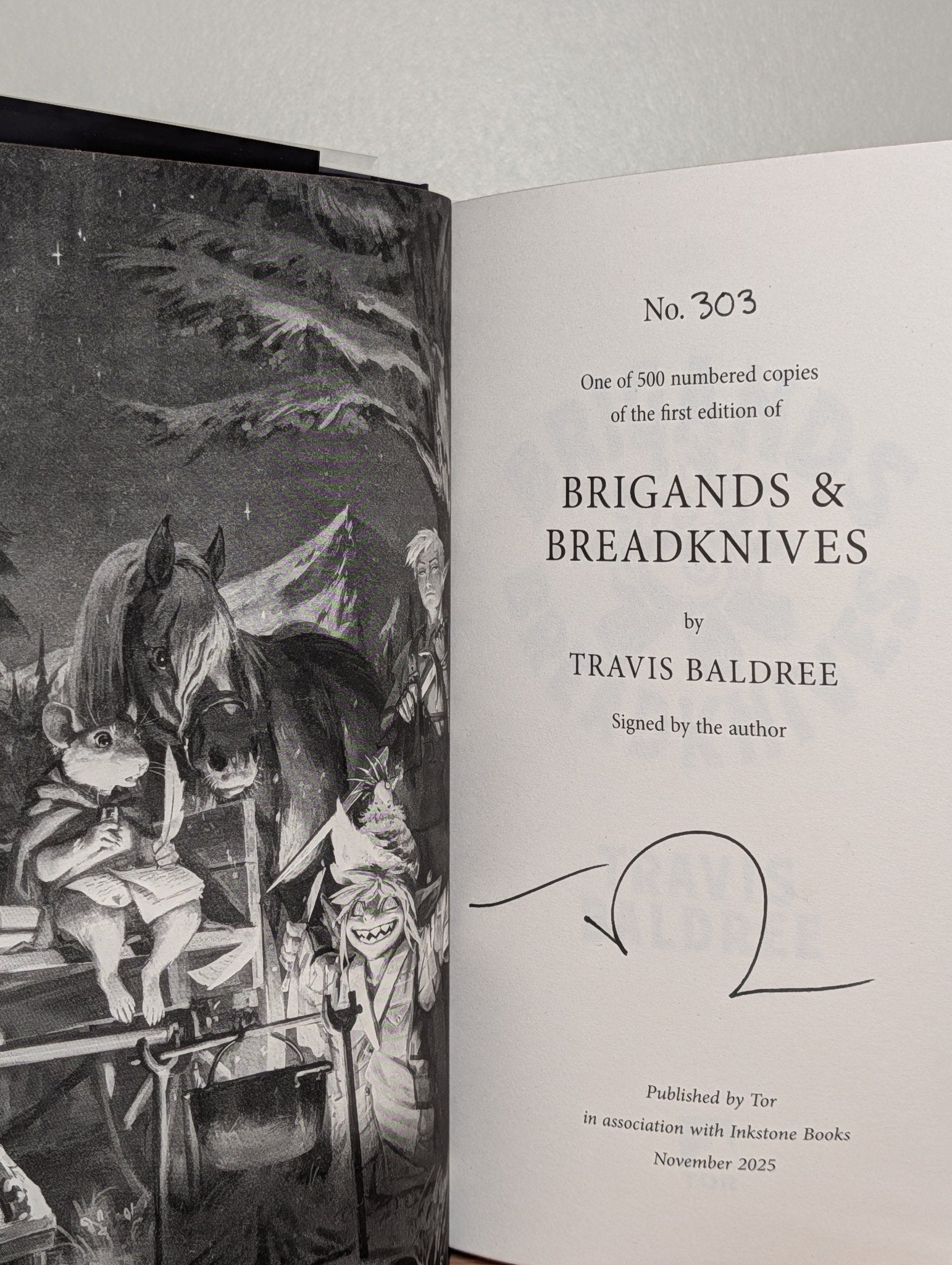 Legends & Lattes; Bookshops & Bonedust; Brigands & Breadknives by Travis Baldree (Signed Numbered Set) - Fialta Books