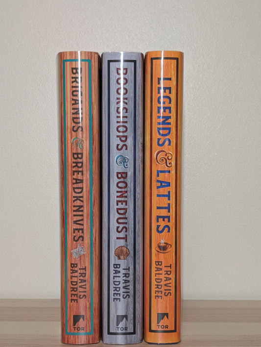 Legends & Lattes; Bookshops & Bonedust; Brigands & Breadknives by Travis Baldree (Signed Numbered Set) - Fialta Books