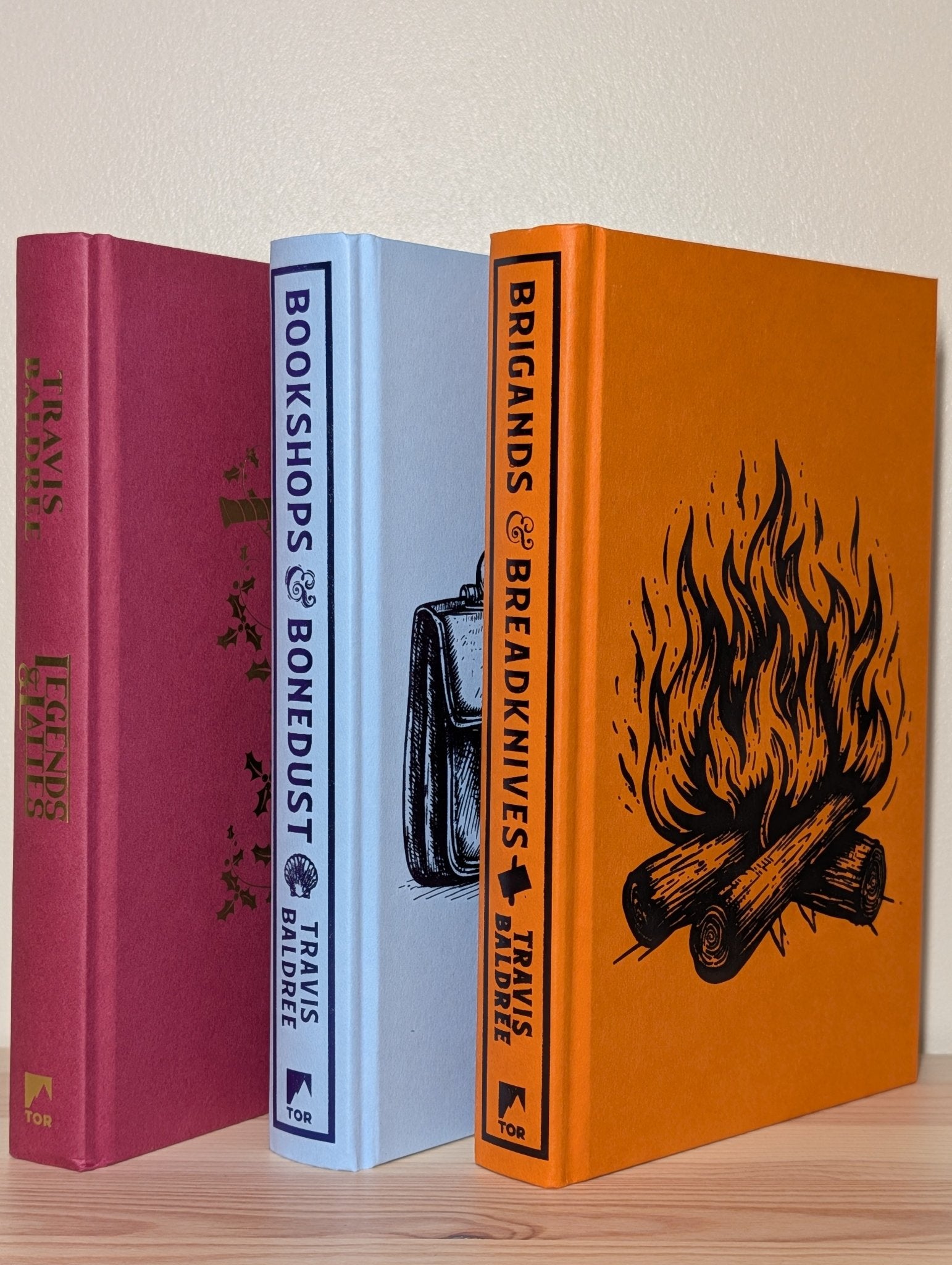 Legends & Lattes; Bookshops & Bonedust; Brigands & Breadknives (Signed Set with sprayed edges) - Fialta Books