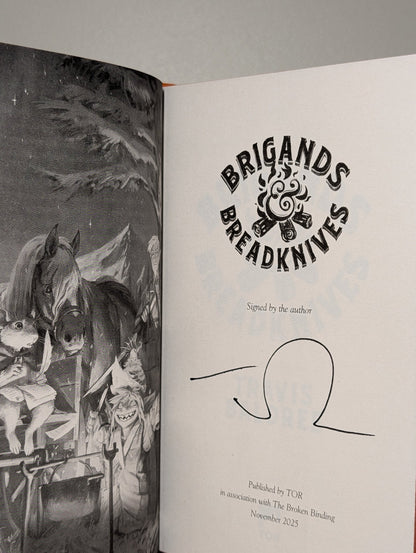 Legends & Lattes; Bookshops & Bonedust; Brigands & Breadknives (Signed Set with sprayed edges) - Fialta Books