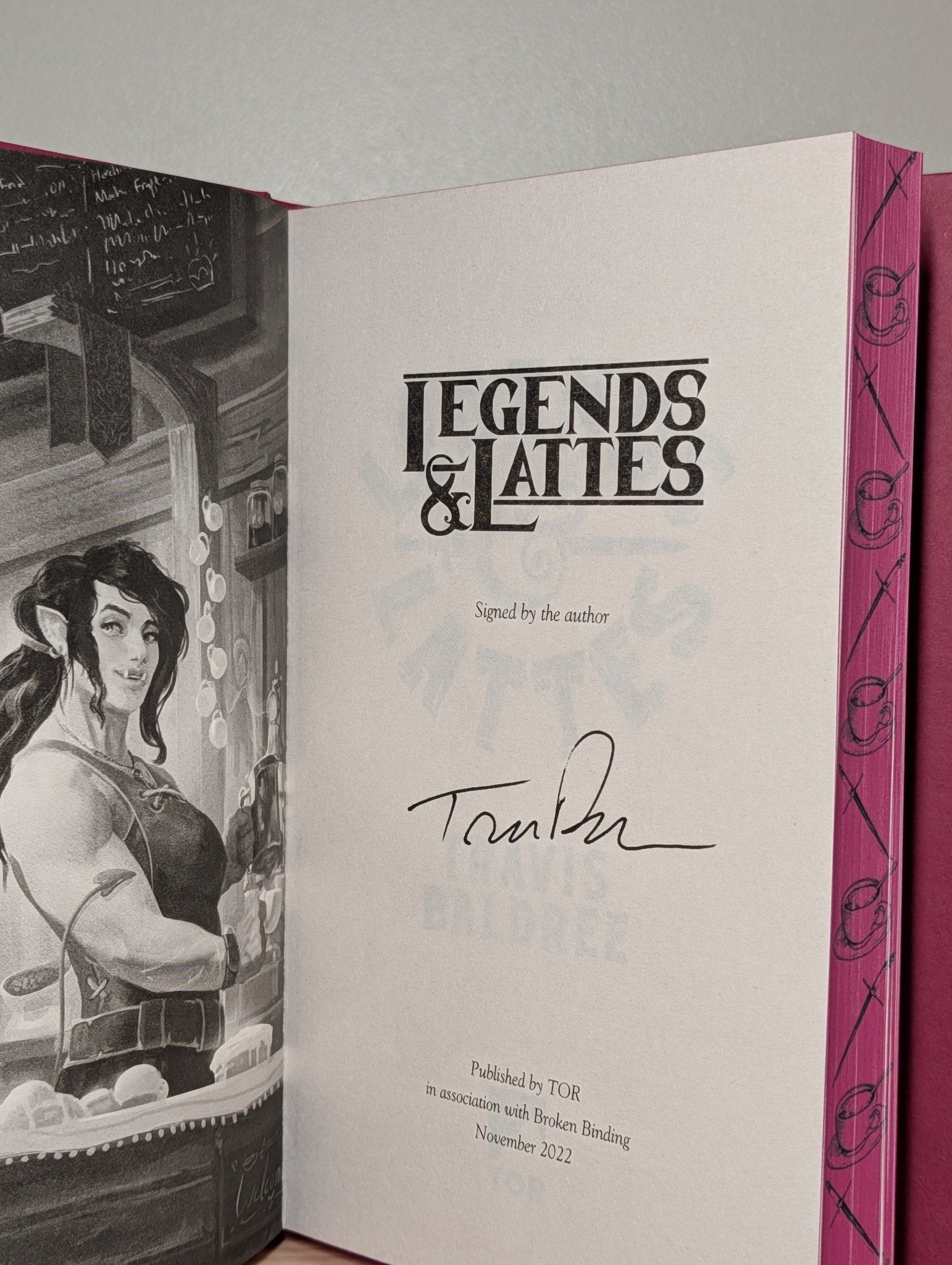 Legends & Lattes; Bookshops & Bonedust; Brigands & Breadknives (Signed Set with sprayed edges) - Fialta Books