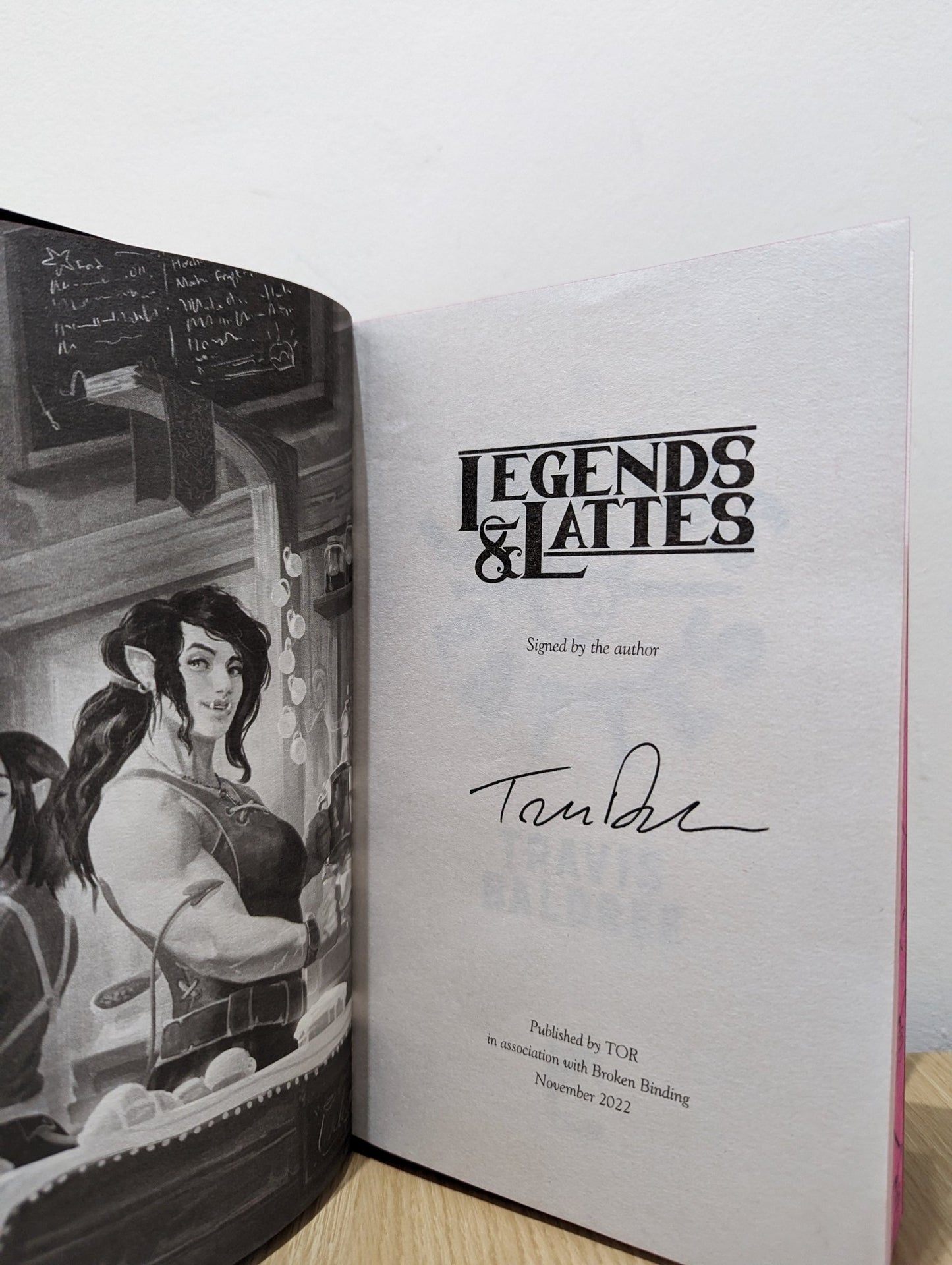 Legends & Lattes by Travis Baldree (Signed First Edition with sprayed edges) - Fialta Books