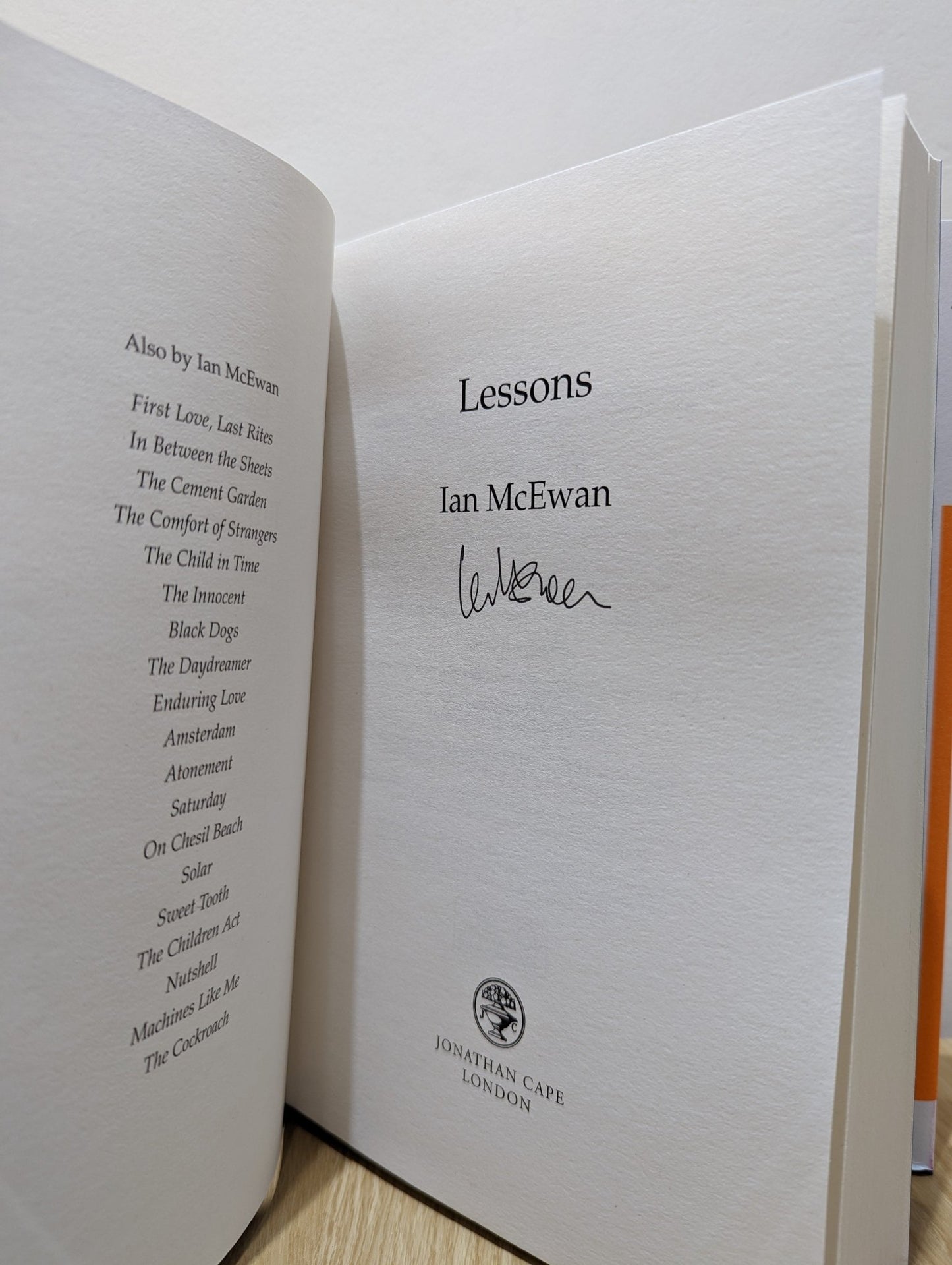 Lessons by Ian McEwan (Signed First Edition with extra essay) - Fialta Books
