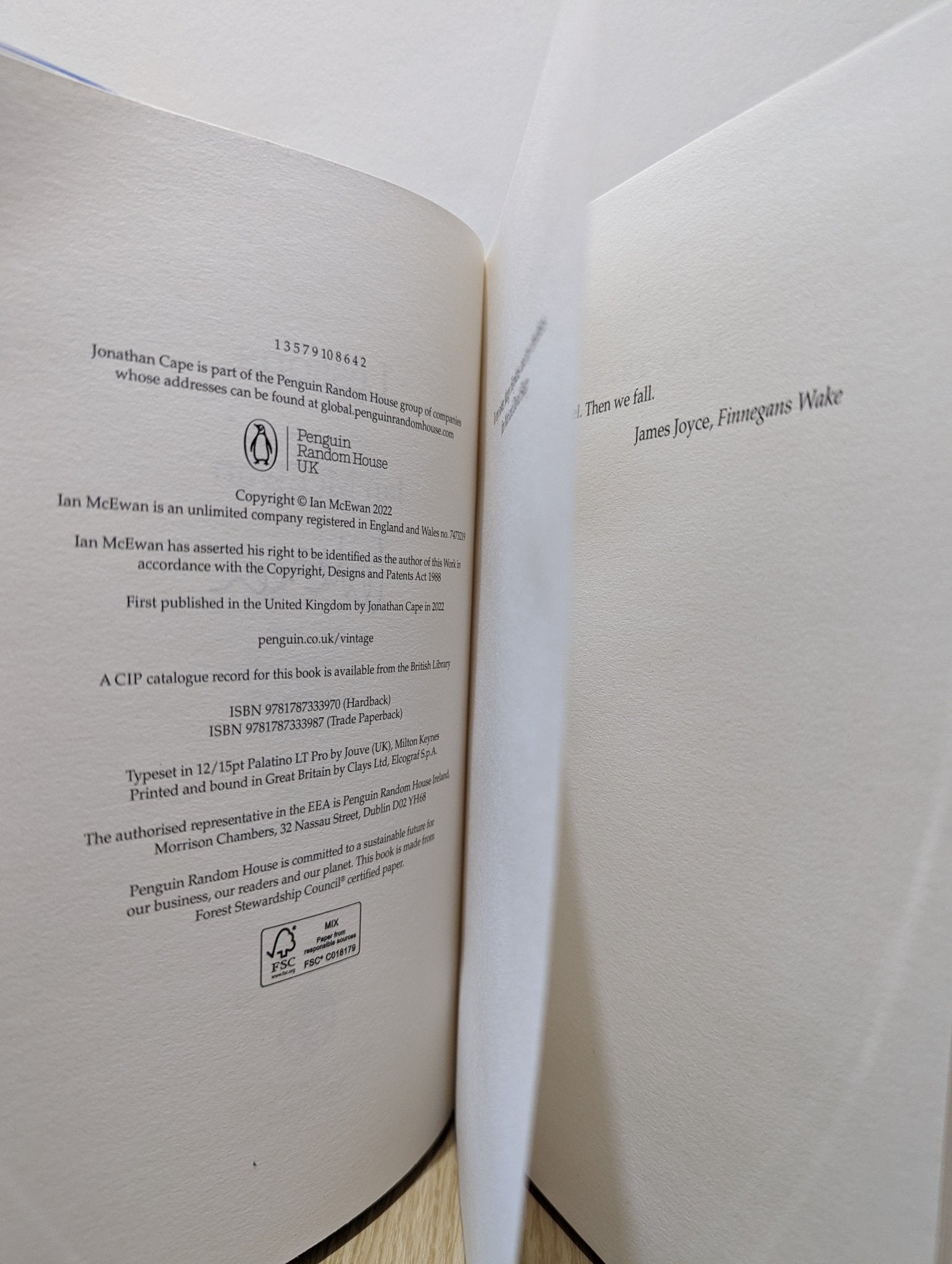 Lessons by Ian McEwan (Signed First Edition with extra essay) - Fialta Books