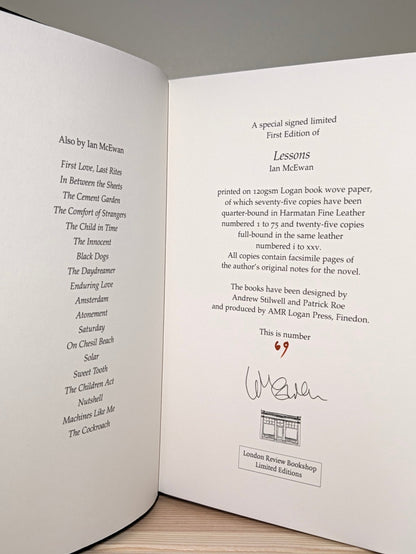 Lessons by Ian McEwan (Signed Limited First Edition) - Fialta Books