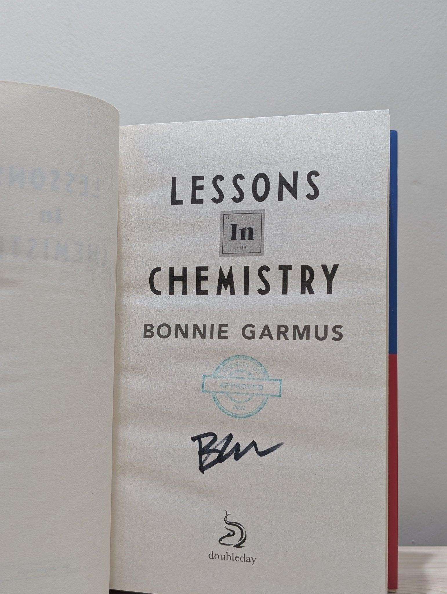 Lessons in Chemistry by Bonnie Garmus (Signed Stamped First Edition) - Fialta Books