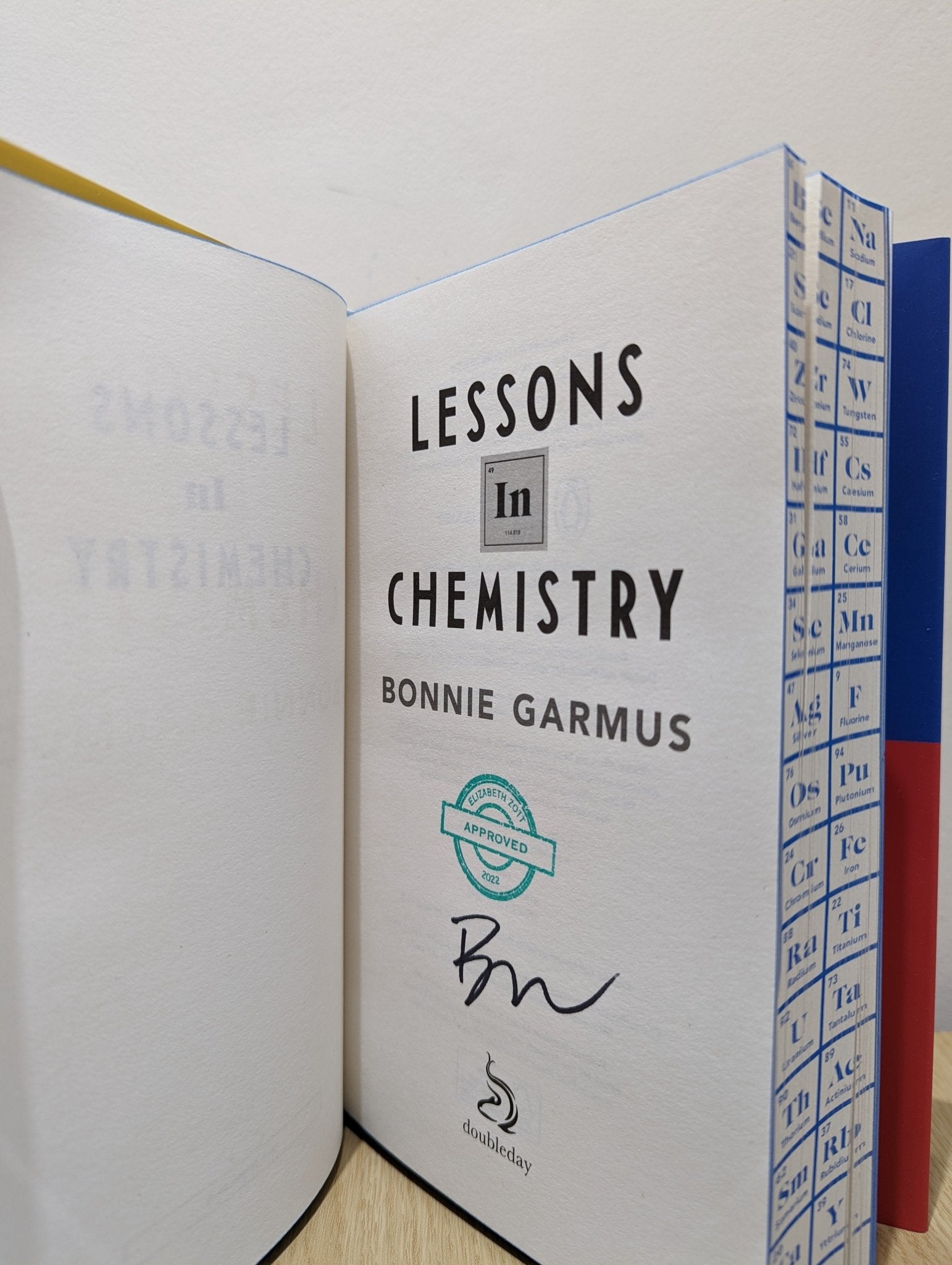 Lessons in Chemistry by Bonnie Garmus (Signed Stamped True First Edition with stencilled edges - Fialta Books