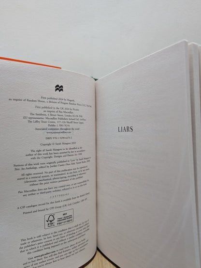 Liars by Sarah Manguso (First Edition) - Fialta Books