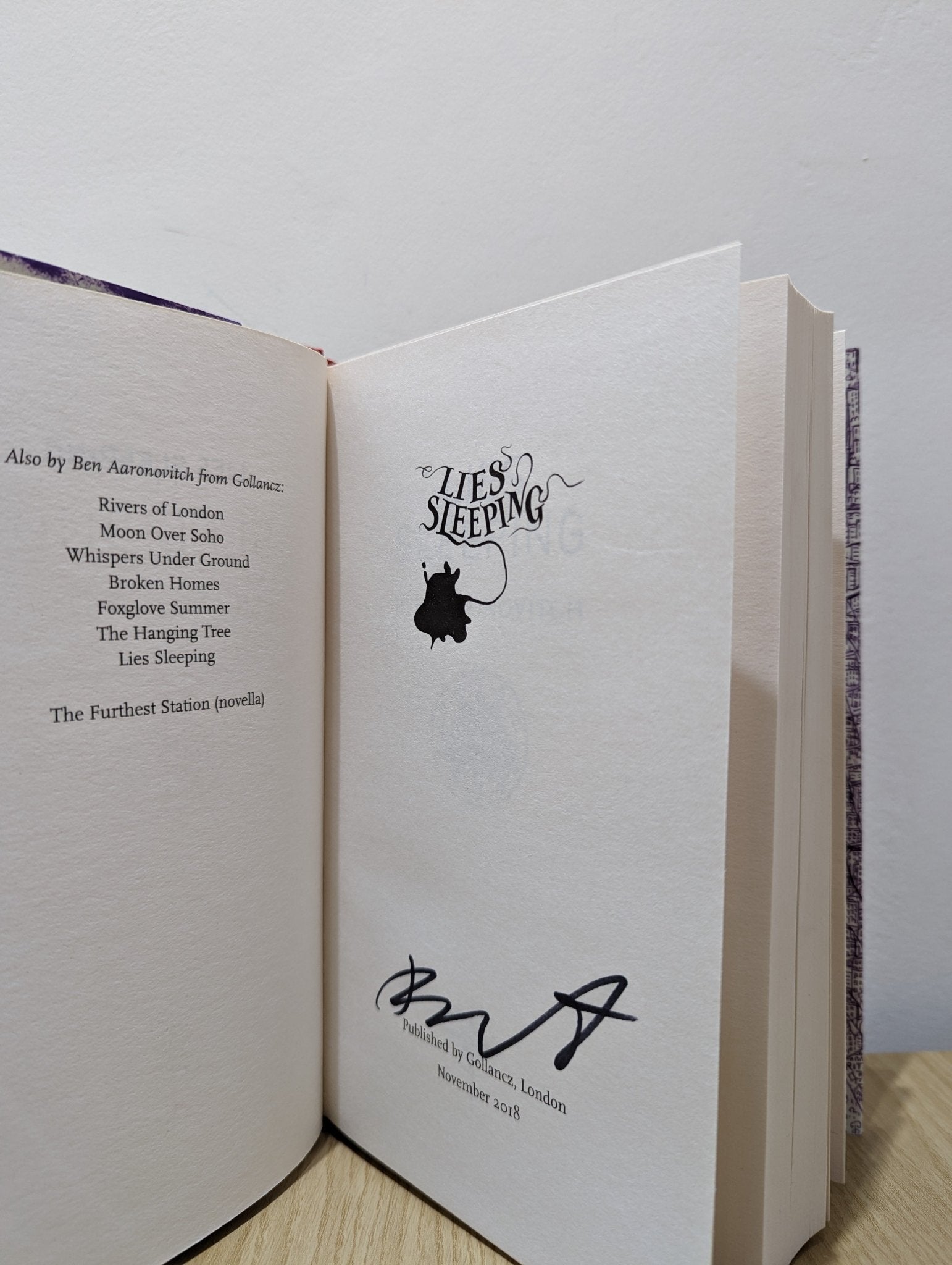 Lies Sleeping: Rivers of London 7 by Ben Aaronovitch (Signed First Edition with extra story) - Fialta Books
