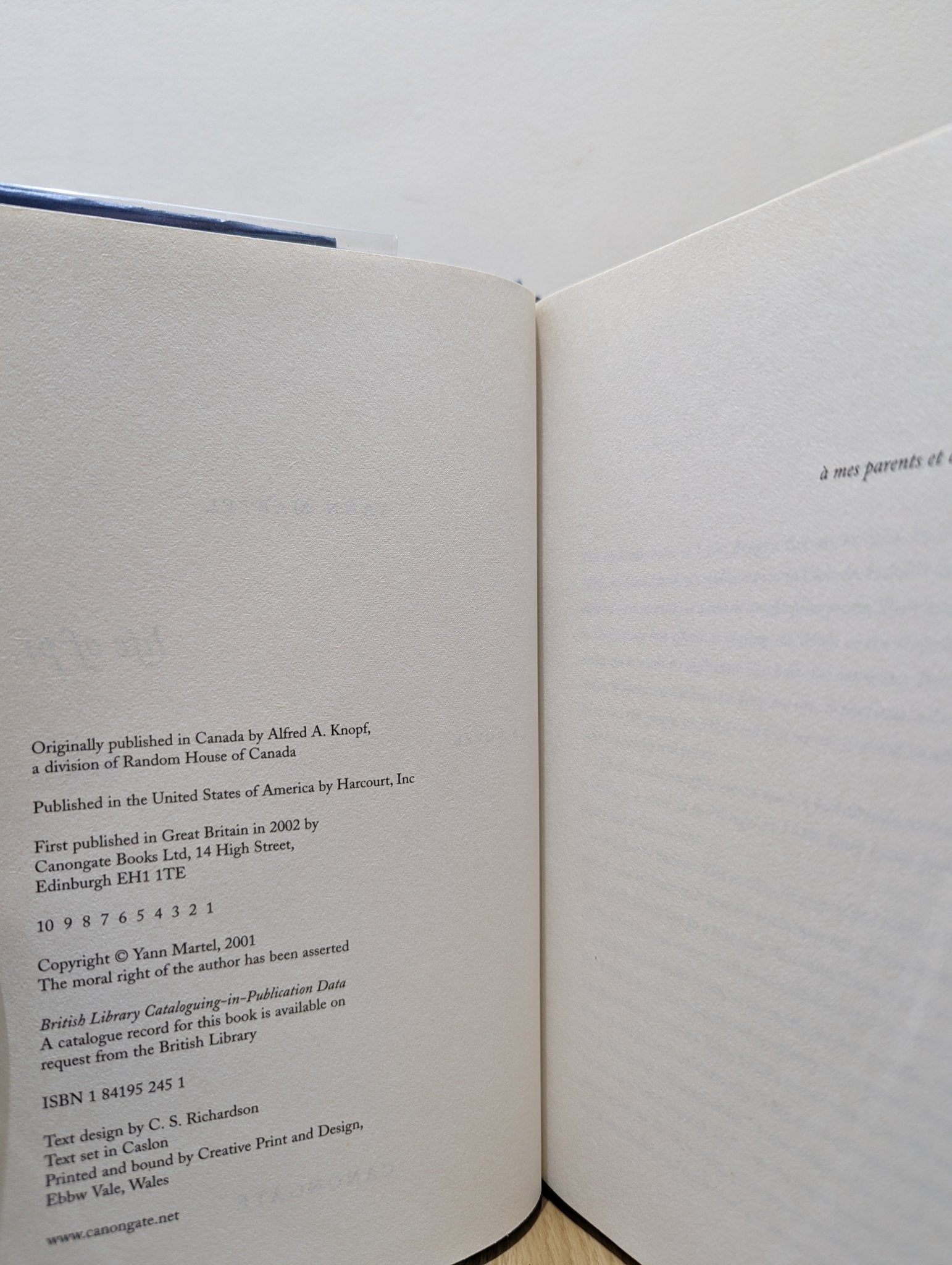 Life of Pi by Yann Martel (First Edition) - Fialta Books