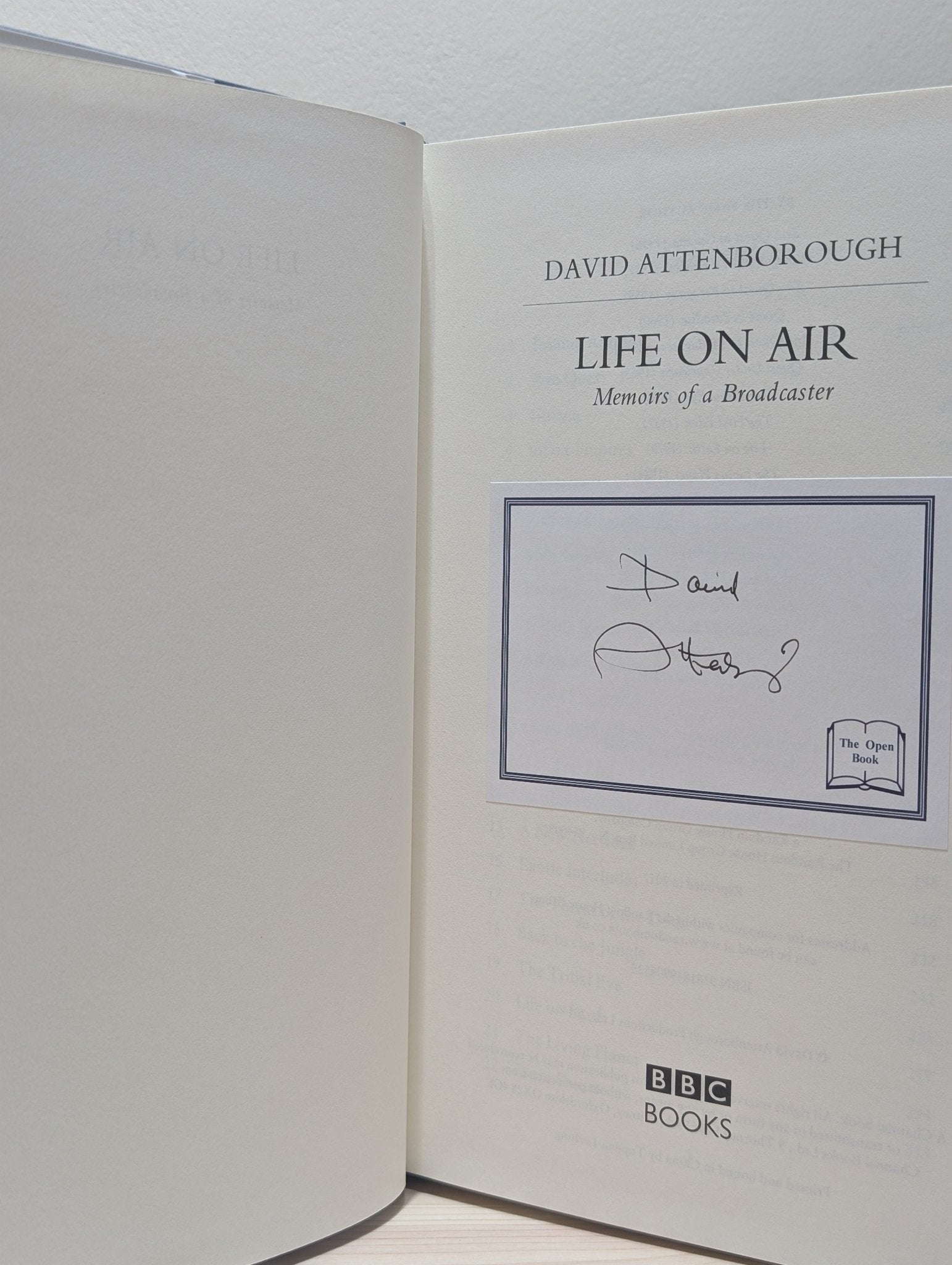 Life On Air by David Attenborough (Signed Bookplate Edition) - Fialta Books