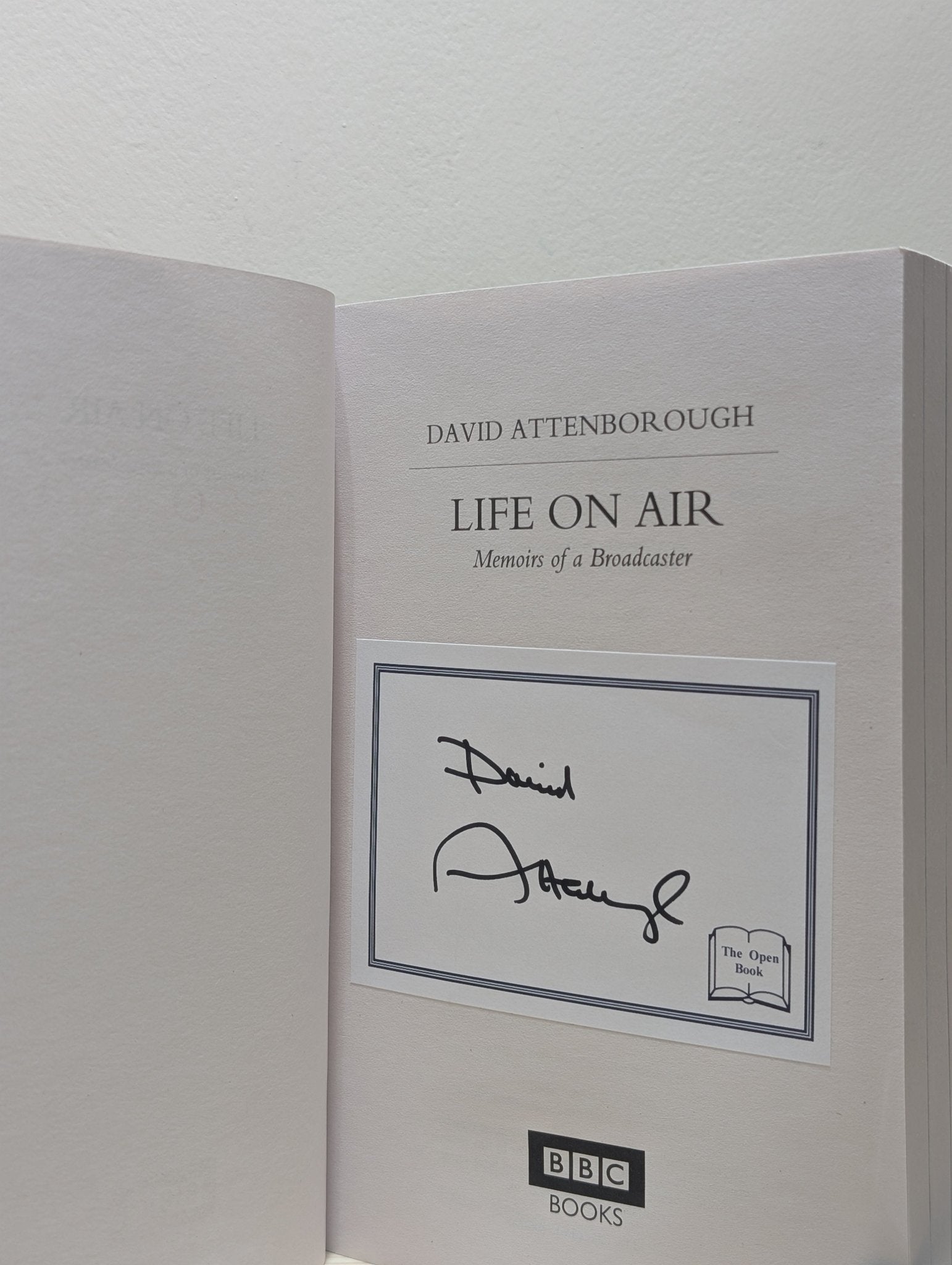 Life On Air by David Attenborough (Signed Bookplate paperback Edition) - Fialta Books