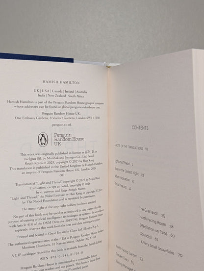 Light and Thread by Han Kang (First Edition) - Fialta Books