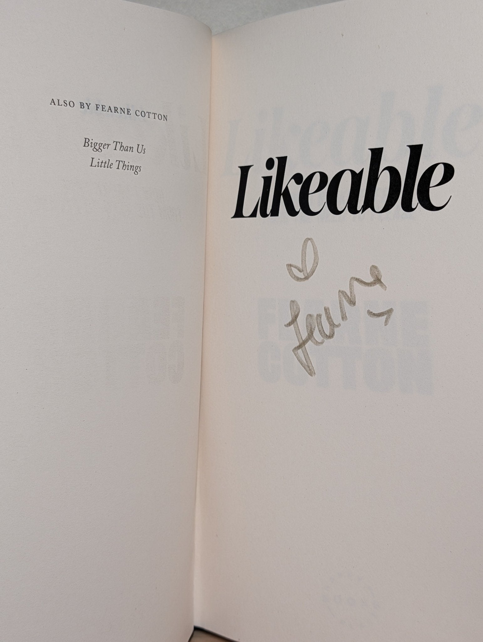 Likeable by Fearne Cotton (Signed First Edition) - Fialta Books