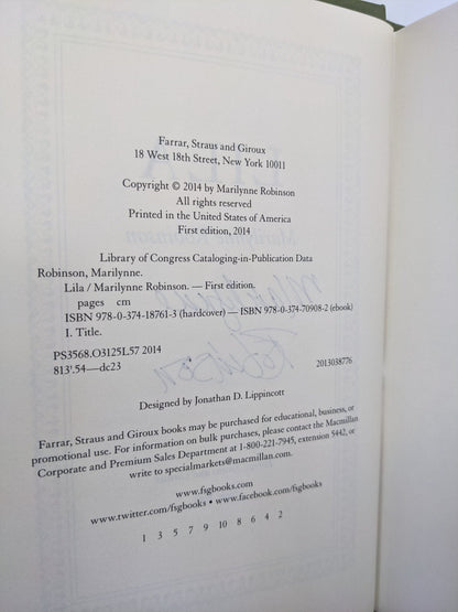 Lila A Novel by Marilynne Robinson (Signed First Edition) - Fialta Books