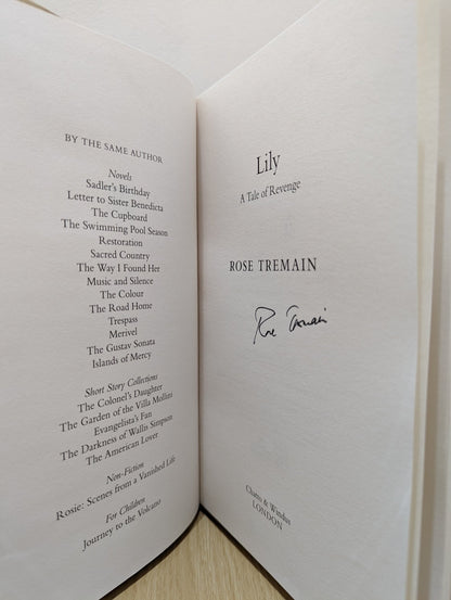 Lily: A Tale of Revenge by Rose Tremain (Signed First Edition) - Fialta Books