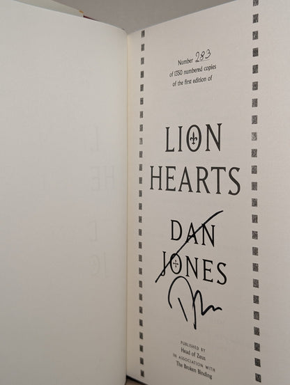 Lion Hearts: conclusion to the Essex Dogs trilogy by Dan Jones (Signed First Edition with sprayed edges) - Fialta Books