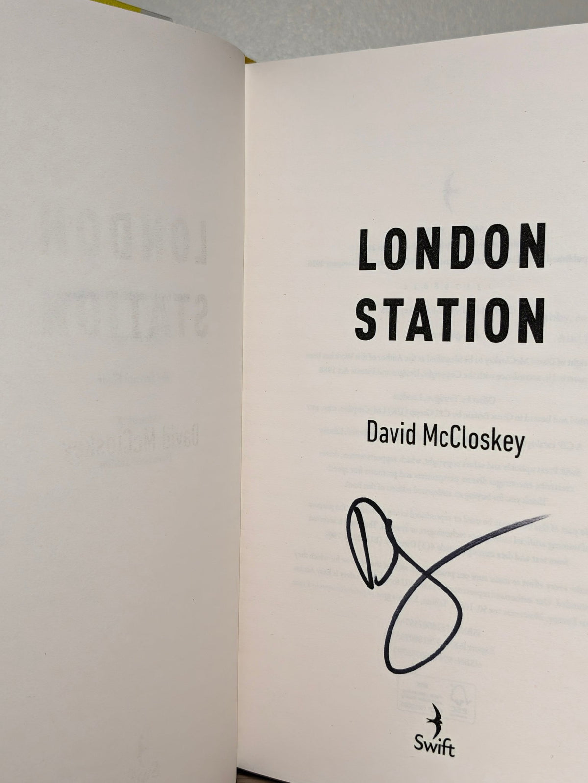 London Station by David McCloskey (Signed First Edition) - Fialta Books