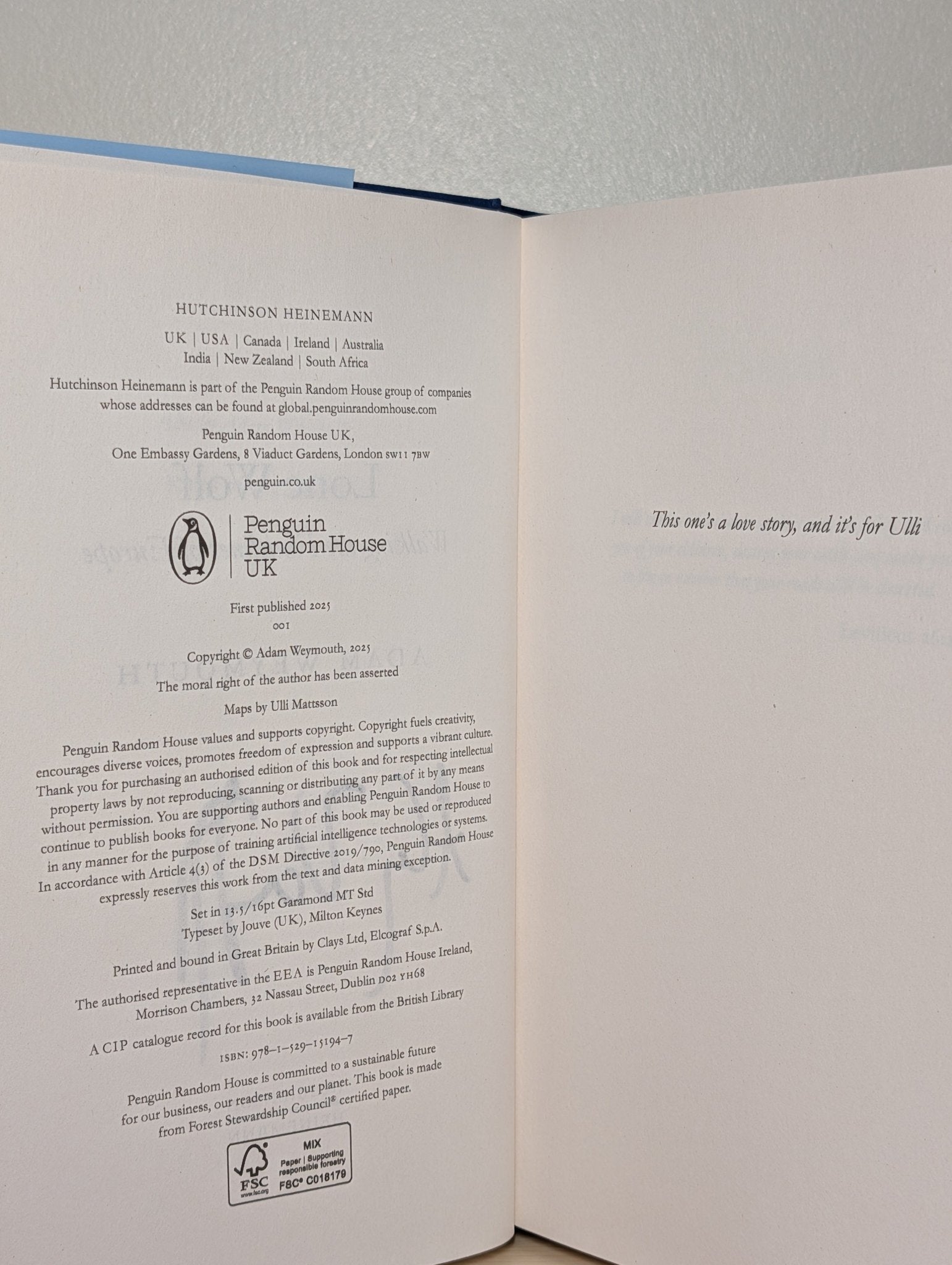 Lone Wolf by Adam Weymouth (Signed First Edition) - Fialta Books