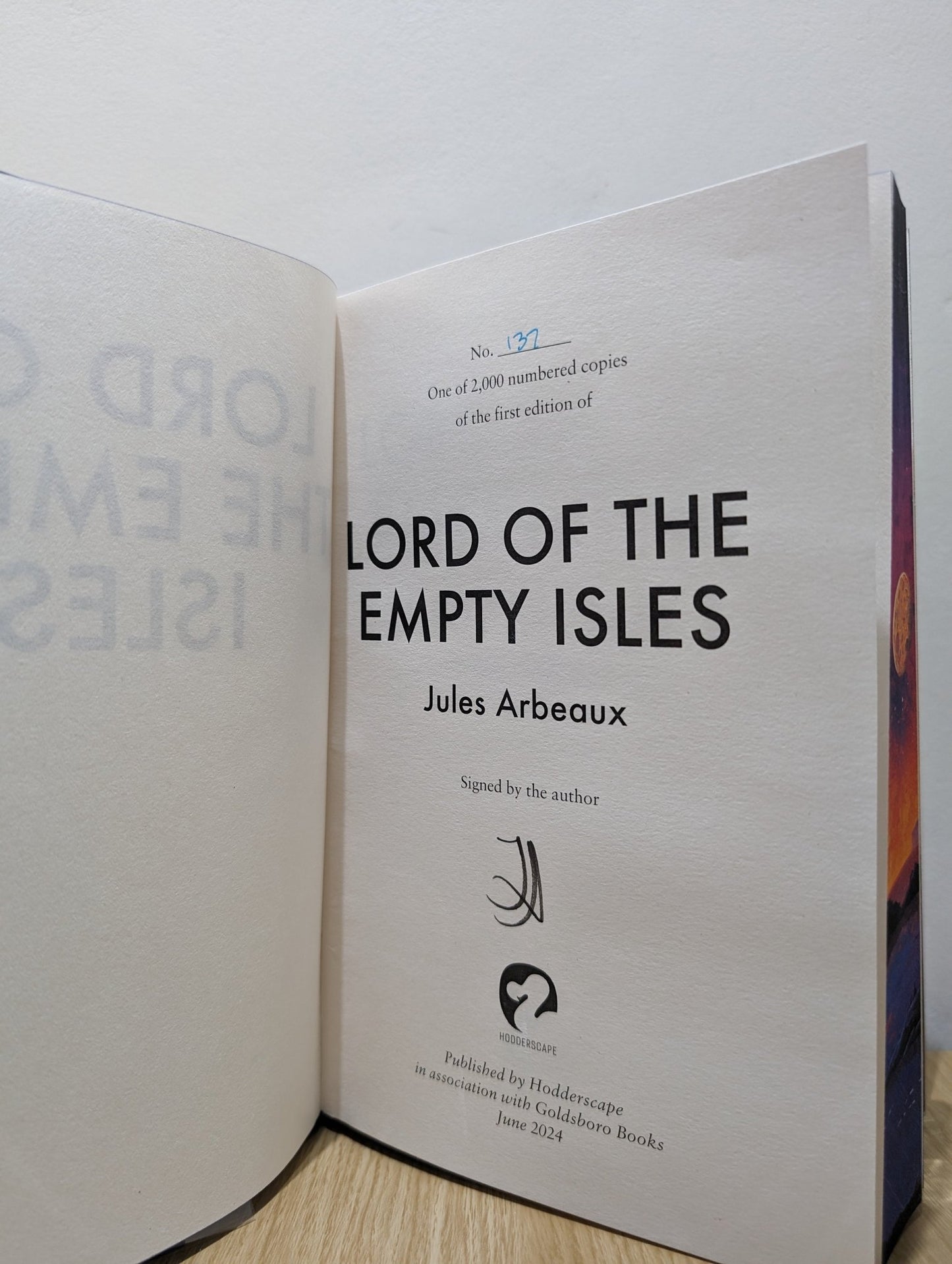 Lord of the Empty Isles by Jules Arbeaux (Signed Numbered First Edition with sprayed edges) - Fialta Books