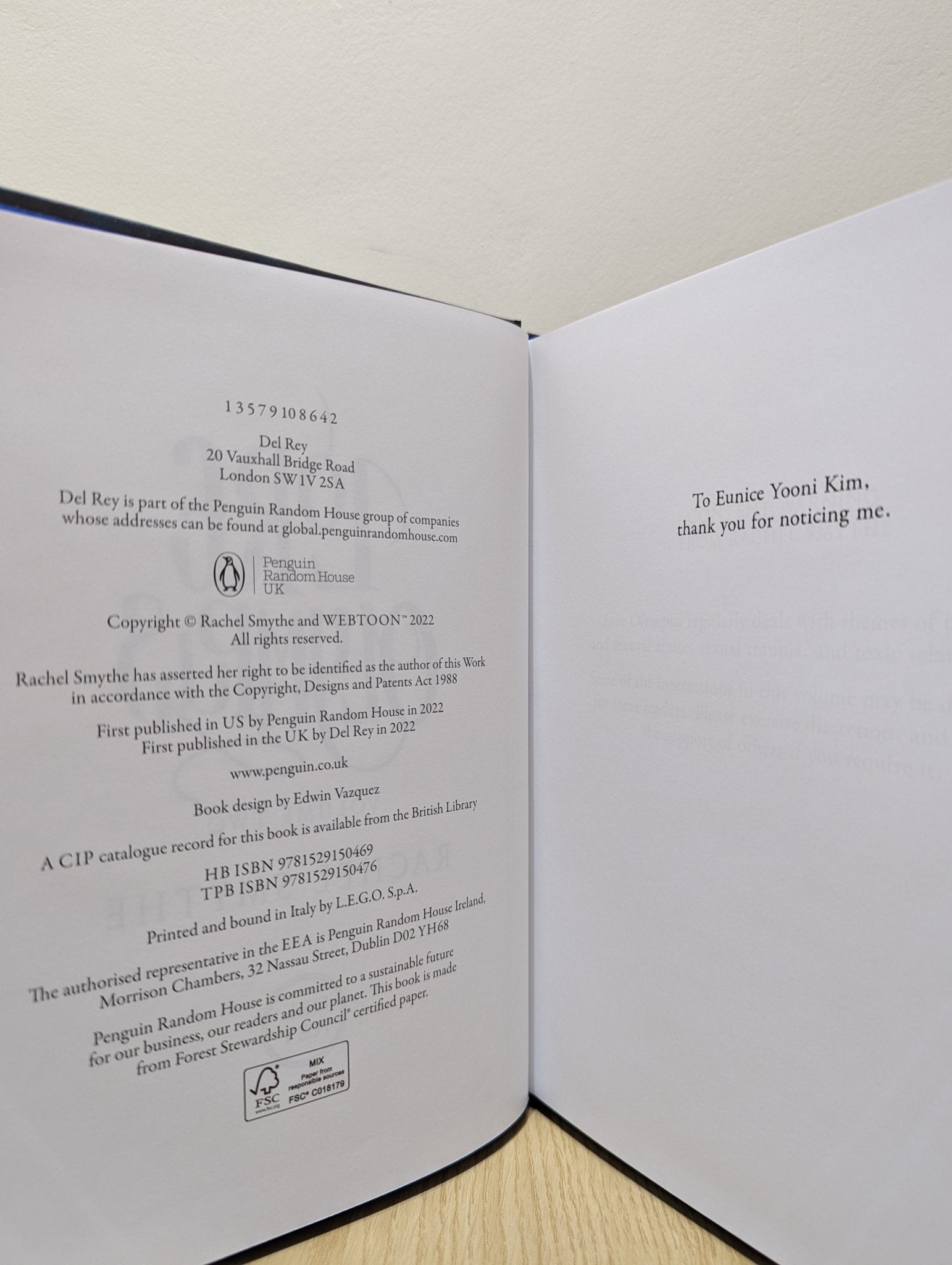 Lore Olympus Volume Two by Rachel Smythe (First Edition with sprayed edges) - Fialta Books