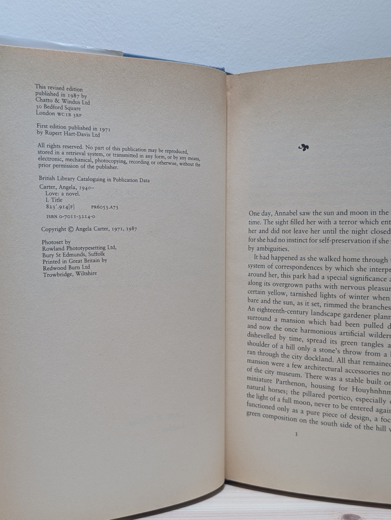 Love by Angela Carter - Fialta Books