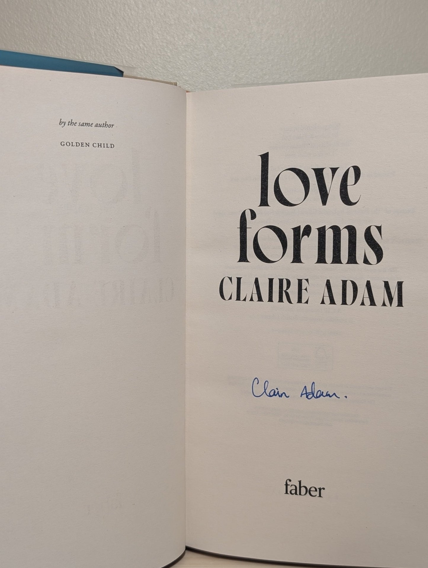 Love Forms by Claire Adam (Signed First Edition) - Fialta Books