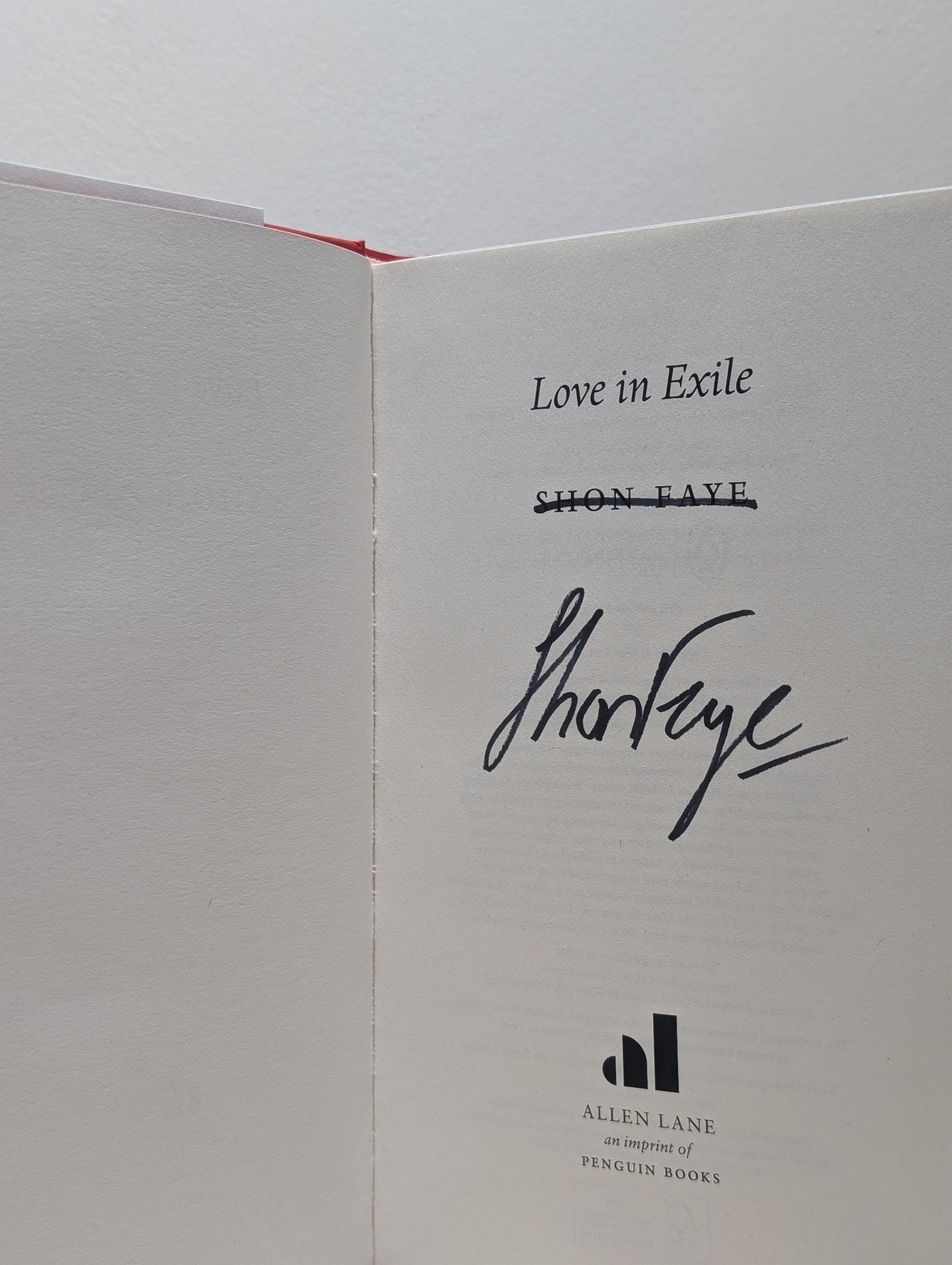 Love in Exile by Shon Faye (Signed First Edition) - Fialta Books