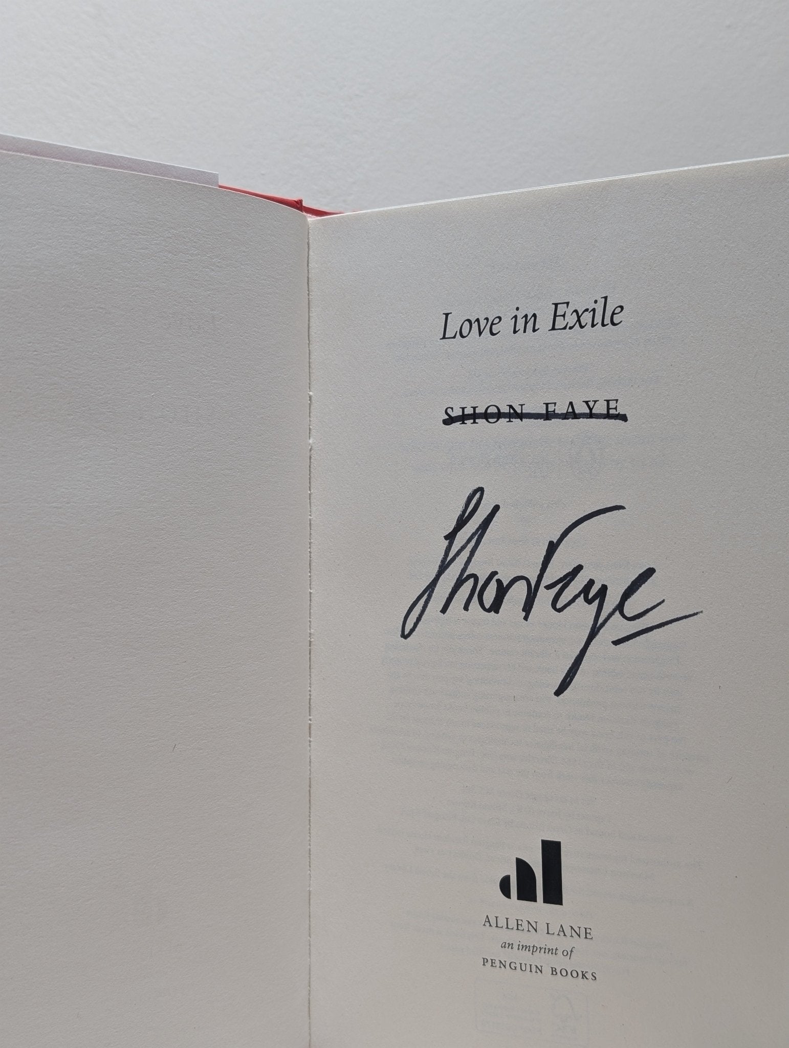 Love in Exile by Shon Faye (Signed First Edition) - Fialta Books