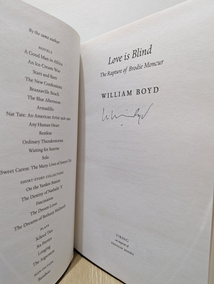 Love is Blind by William Boyd (Signed First Edition) - Fialta Books
