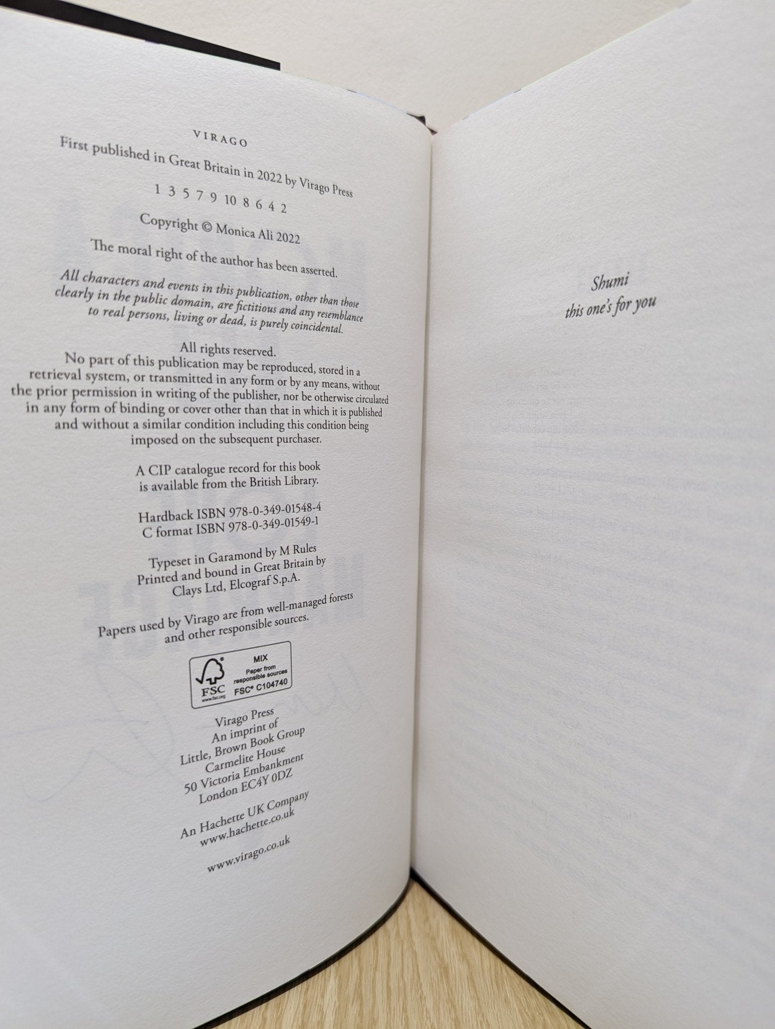 Love Marriage by Monica Ali (Signed First Edition with sprayed edges) - Fialta Books