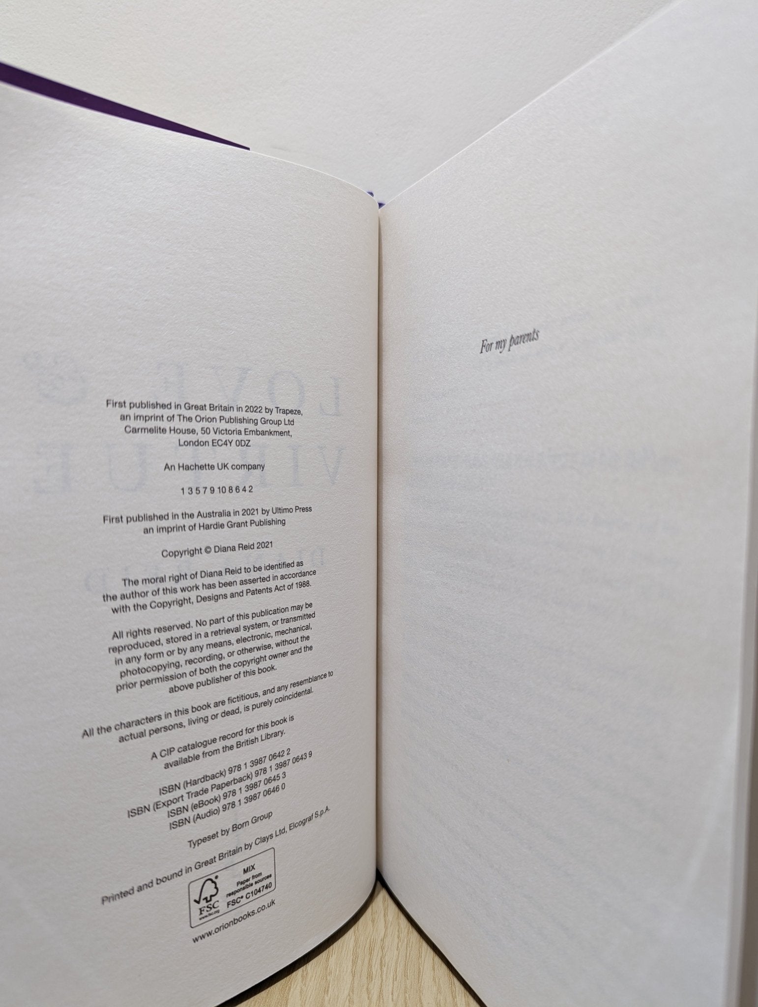 Love & Virtue by Diana Reid (First Edition) - Fialta Books