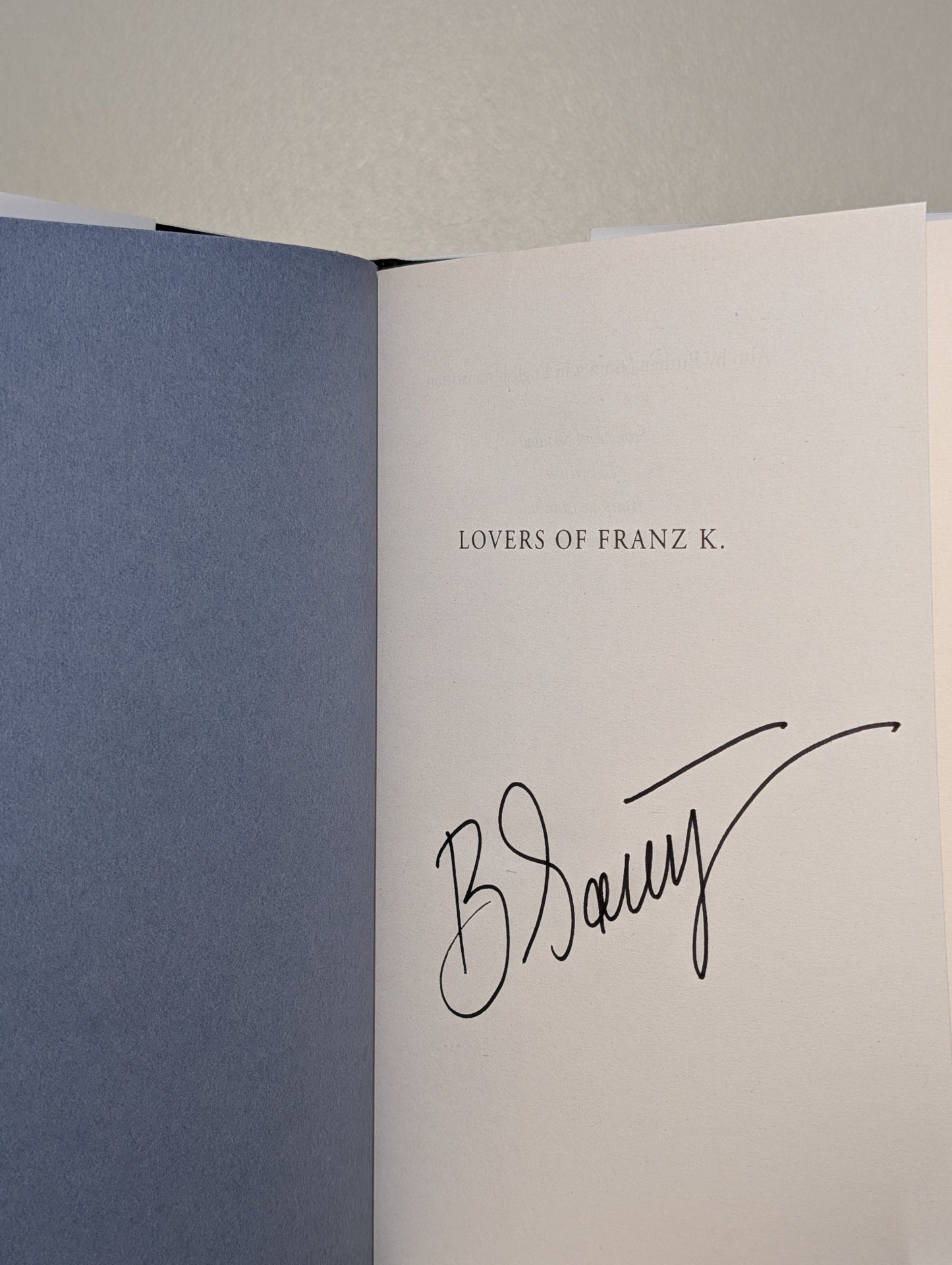 Lovers of Franz K. by Burhan Sonmez (Signed First Edition) - Fialta Books