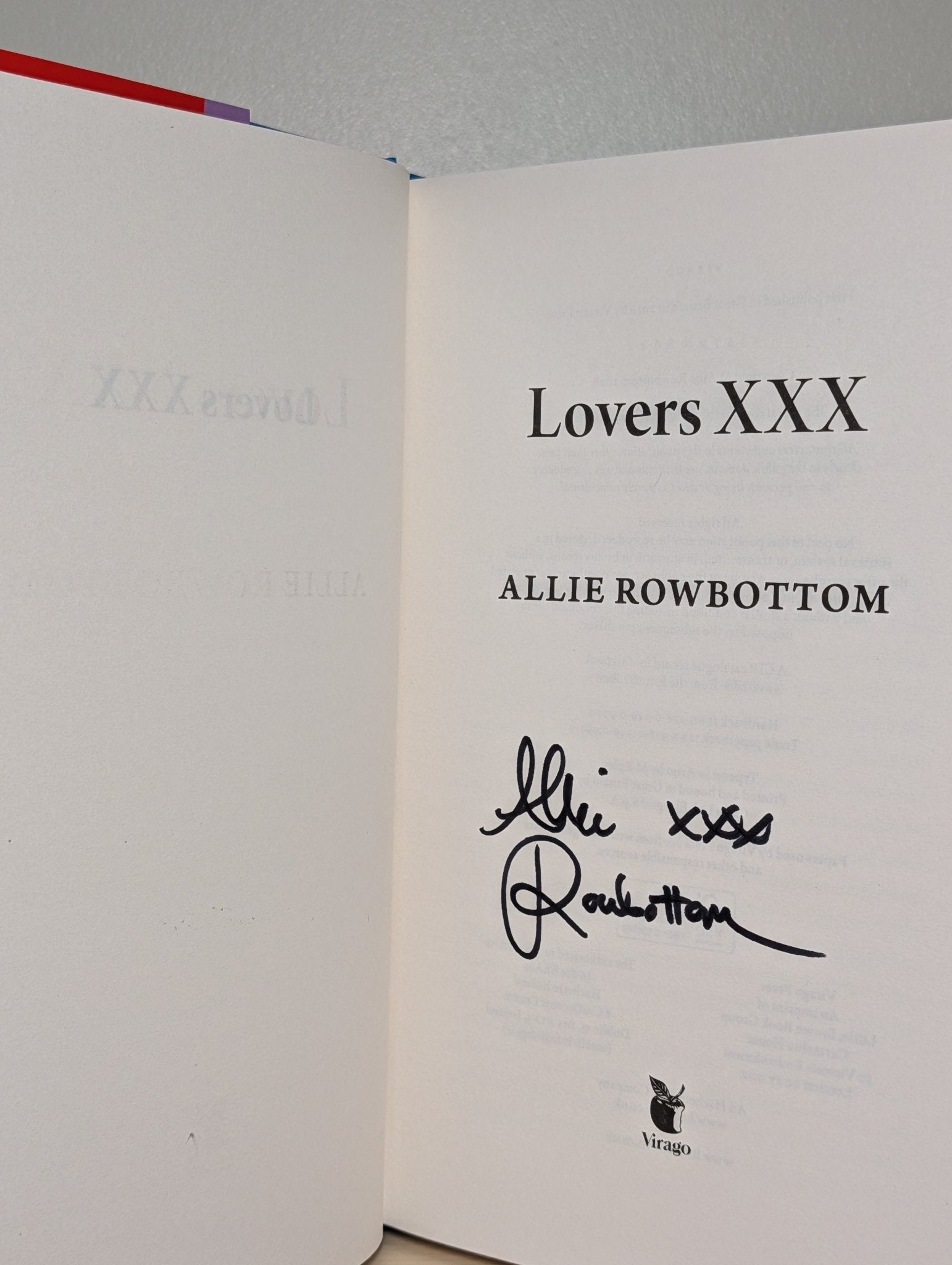 Lovers XXX by Allie Rowbottom (Signed First Edition) - Fialta Books