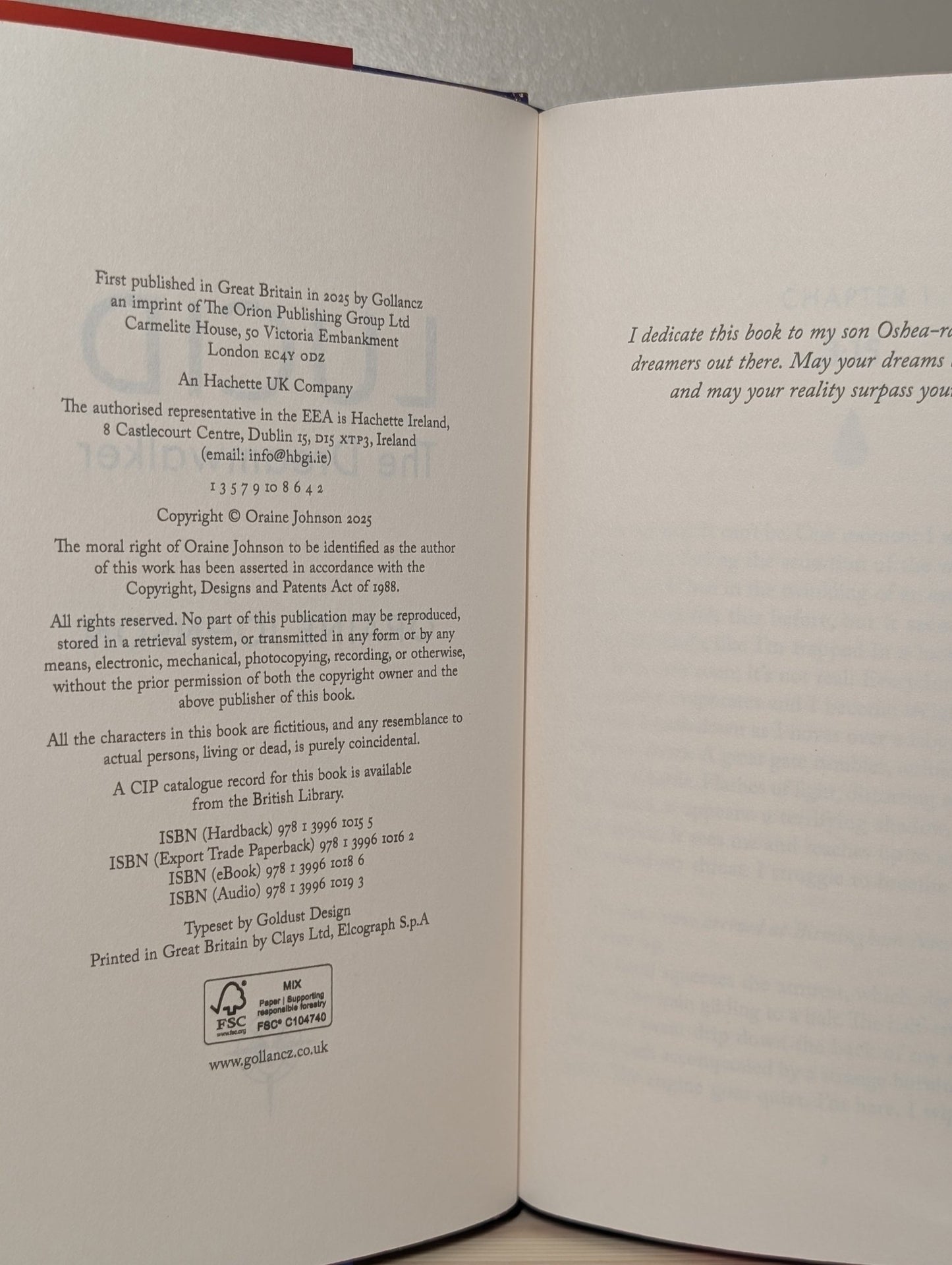 Lucid by Oraine Johnson (Signed First Edition with sprayed edges) - Fialta Books