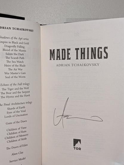 Made Things by Adrian Tchaikovsky (Signed First Edition) - Fialta Books