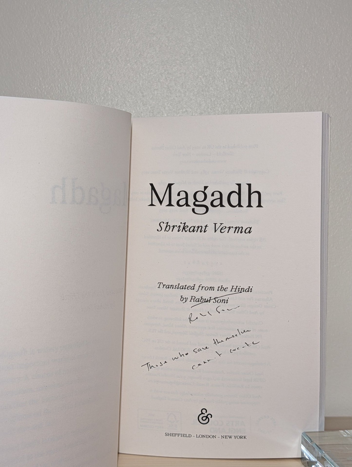 Magadh by Shrikant Verma Rahul Soni (Signed First Edition) - Fialta Books