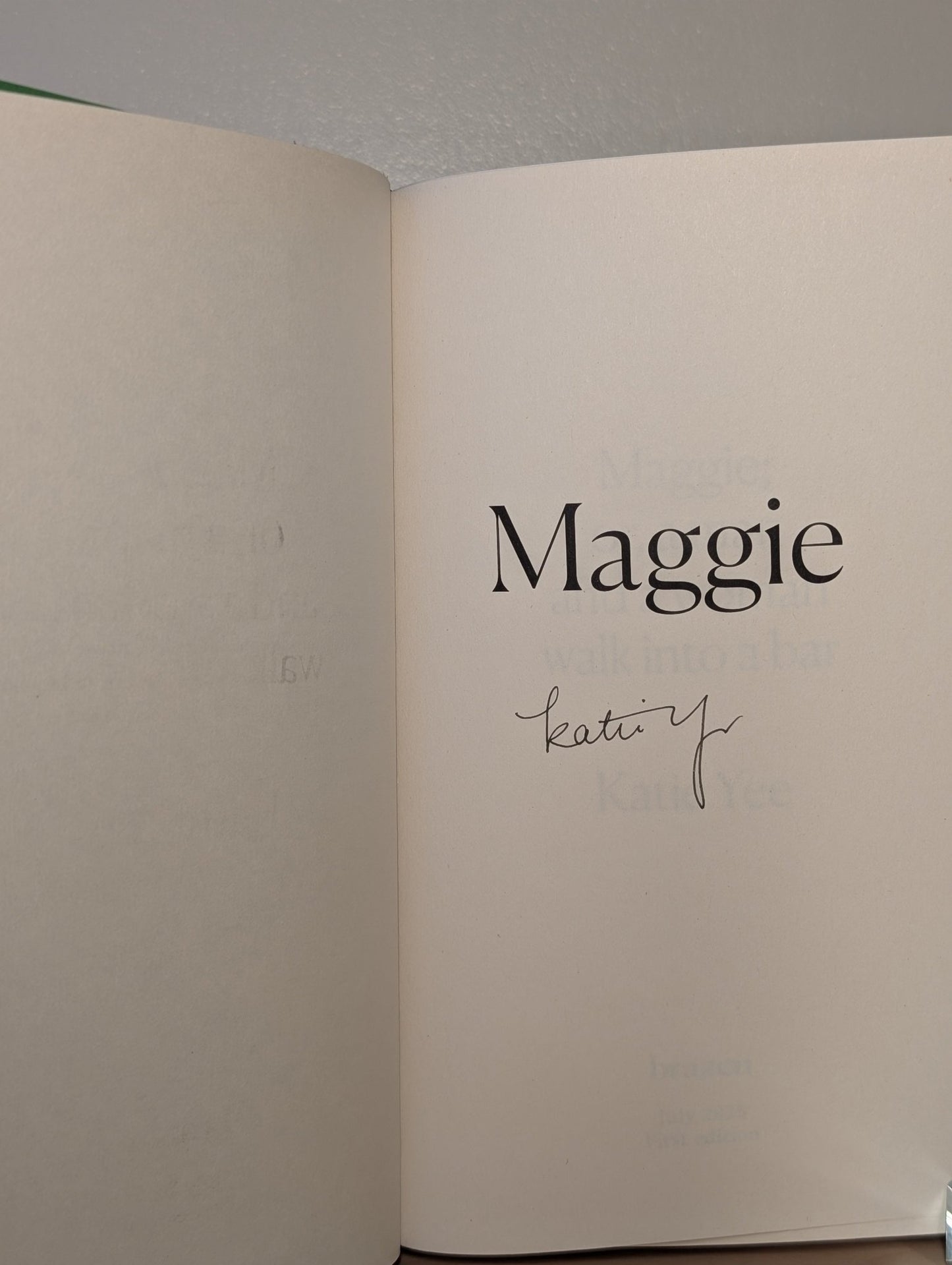 Maggie: Or, A Man and a Woman Walk into a Bar by Katie Yee (Signed First Edition) - Fialta Books